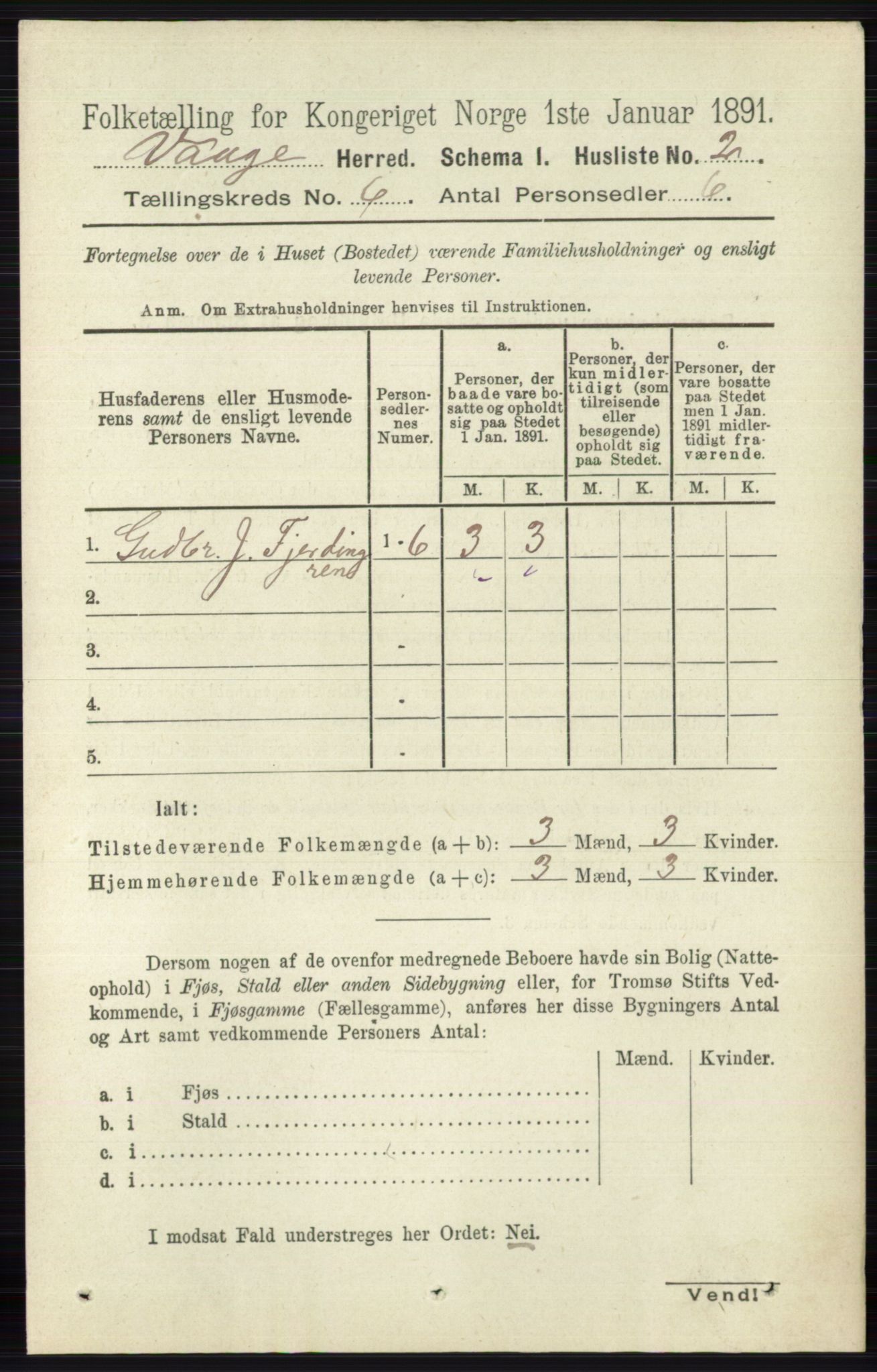 RA, 1891 census for 0515 Vågå, 1891, p. 3835