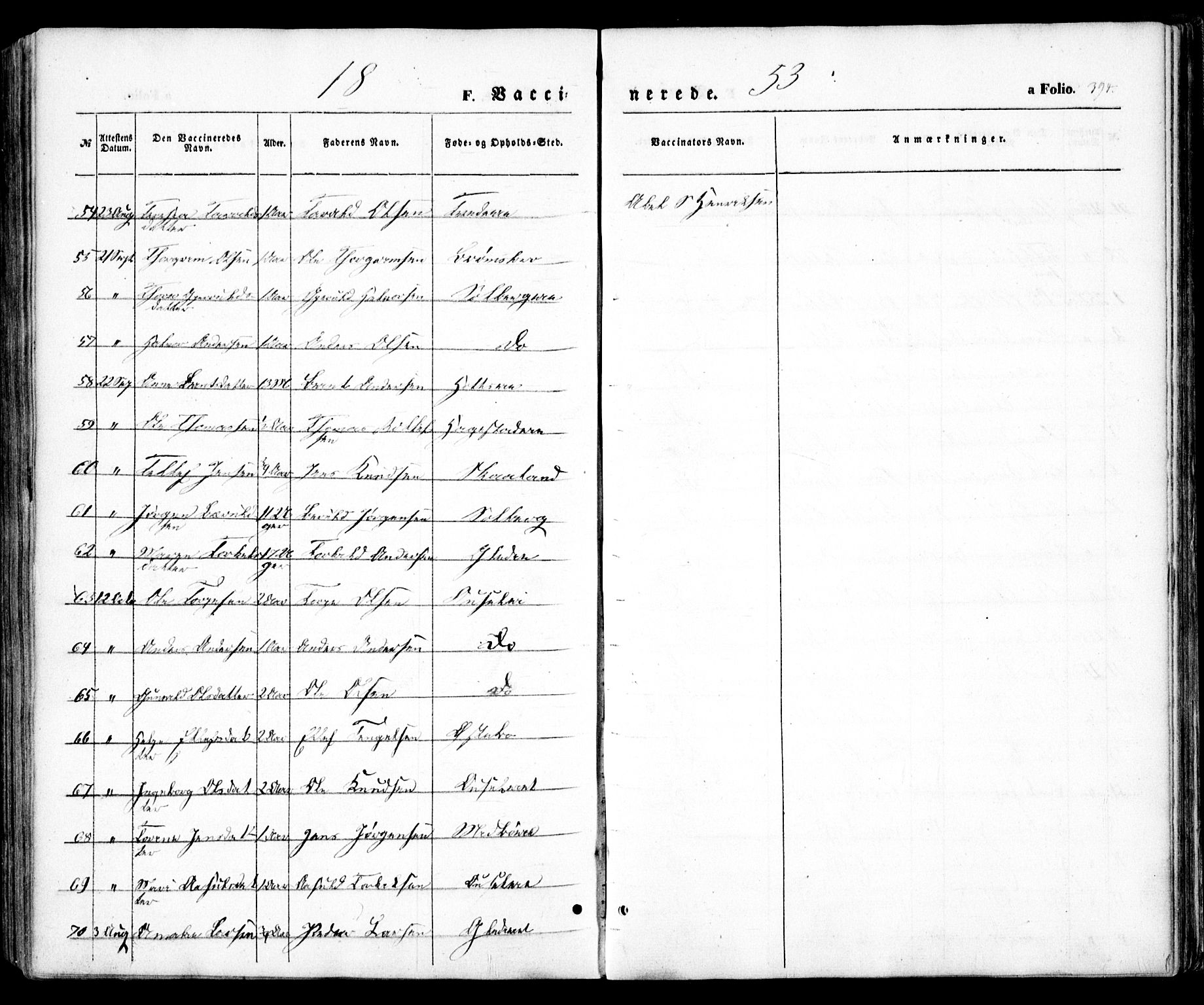 Holt sokneprestkontor, AV/SAK-1111-0021/F/Fa/L0008: Parish register (official) no. A 8, 1849-1860, p. 394