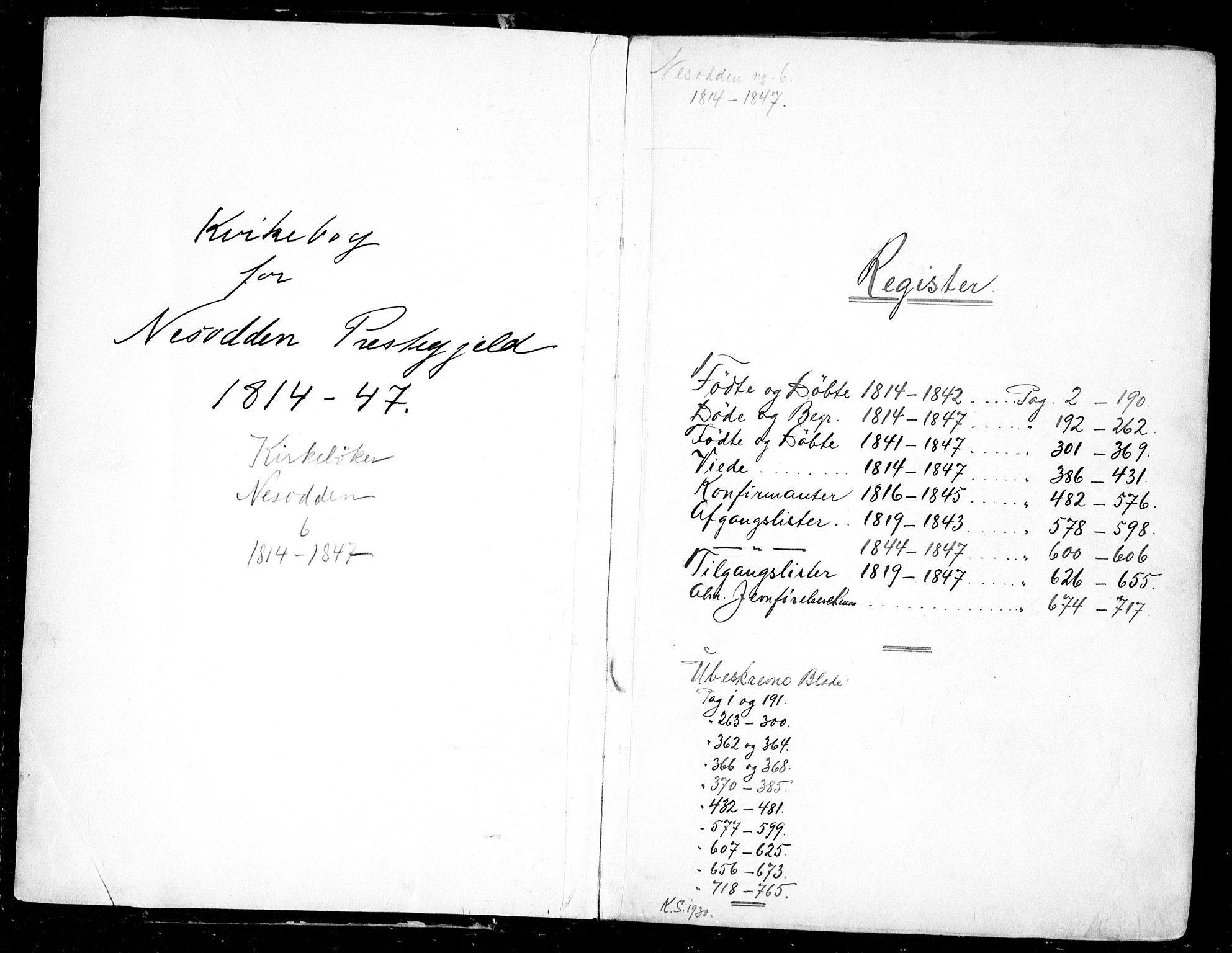 Nesodden prestekontor Kirkebøker, SAO/A-10013/F/Fa/L0006: Parish register (official) no. I 6, 1814-1847