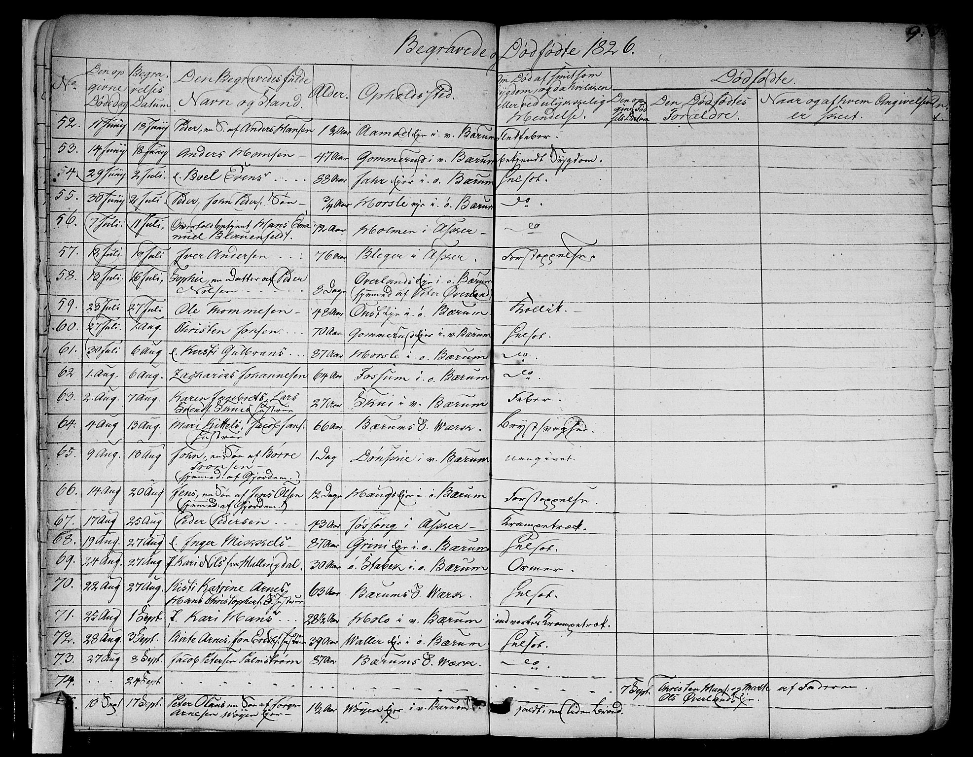 Asker prestekontor Kirkebøker, AV/SAO-A-10256a/F/Fa/L0011: Parish register (official) no. I 11, 1825-1878, p. 9