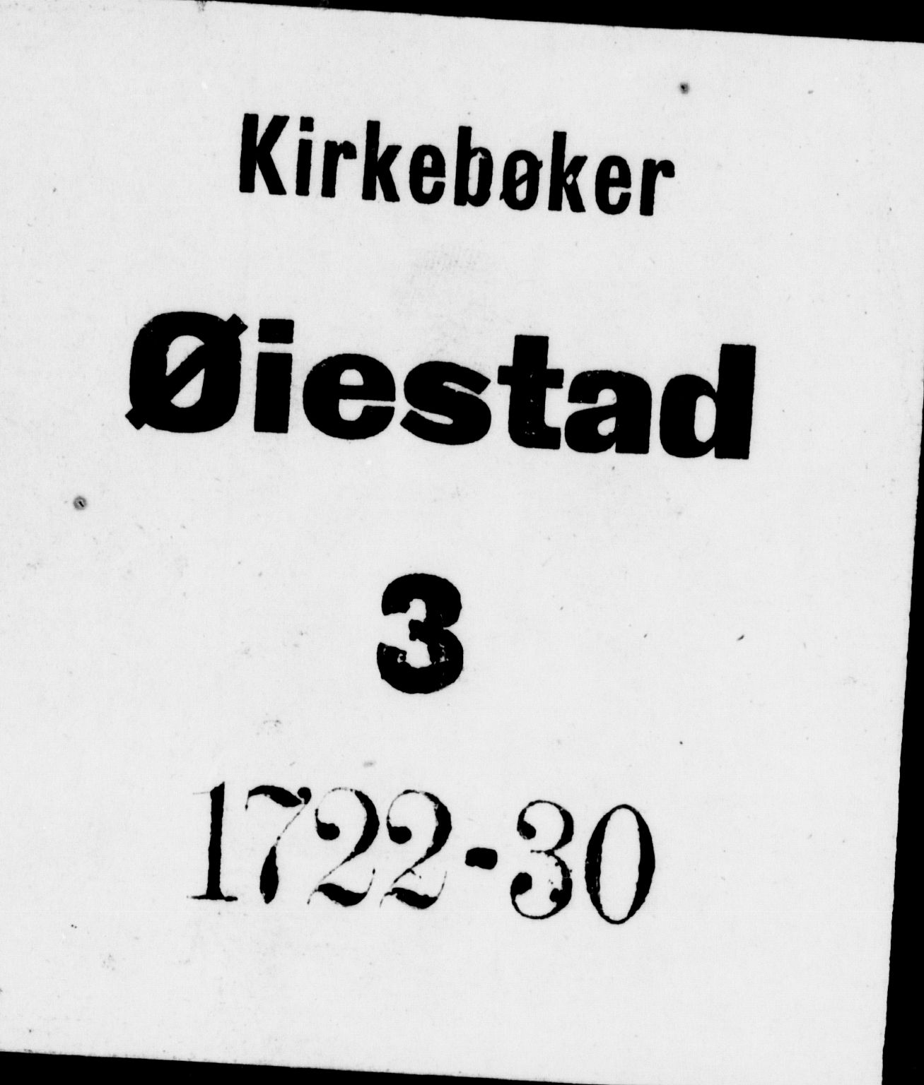 Øyestad sokneprestkontor, SAK/1111-0049/F/Fa/L0003: Parish register (official) no. A 3, 1722-1730