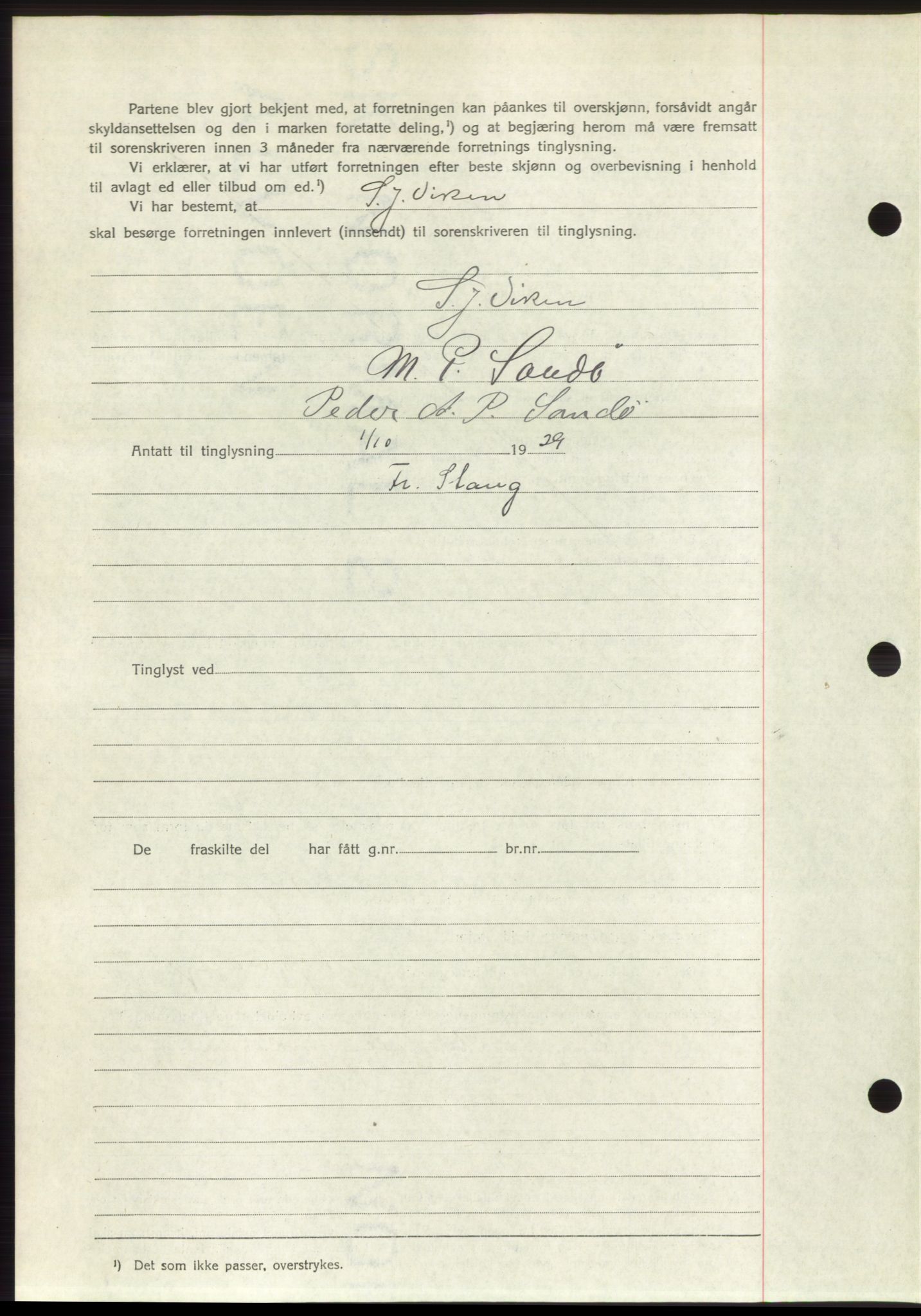 Romsdal sorenskriveri, AV/SAT-A-4149/1/2/2C/L0056: Mortgage book no. 50, 1929-1929, Deed date: 01.10.1929