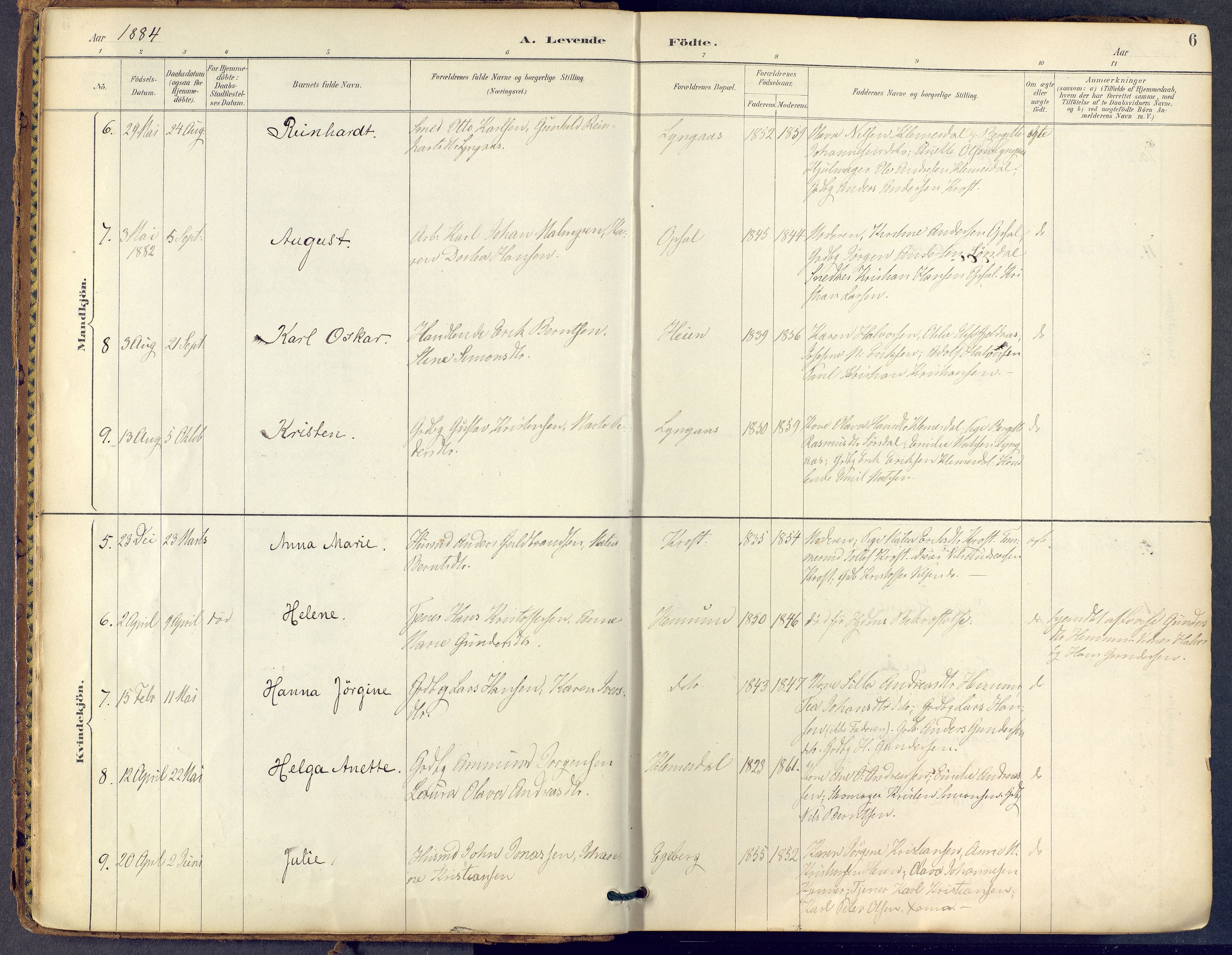 Lier kirkebøker, SAKO/A-230/F/Fb/L0001: Parish register (official) no. II 1, 1883-1910, p. 6