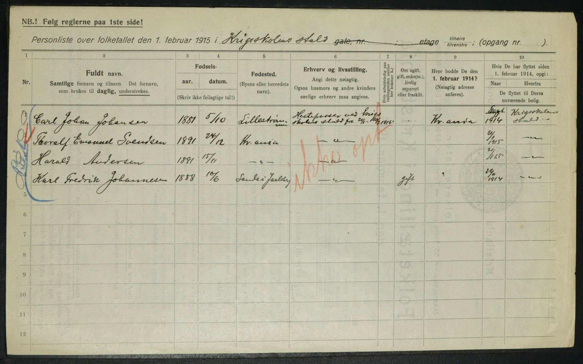 OBA, Municipal Census 1915 for Kristiania, 1915, p. 23761