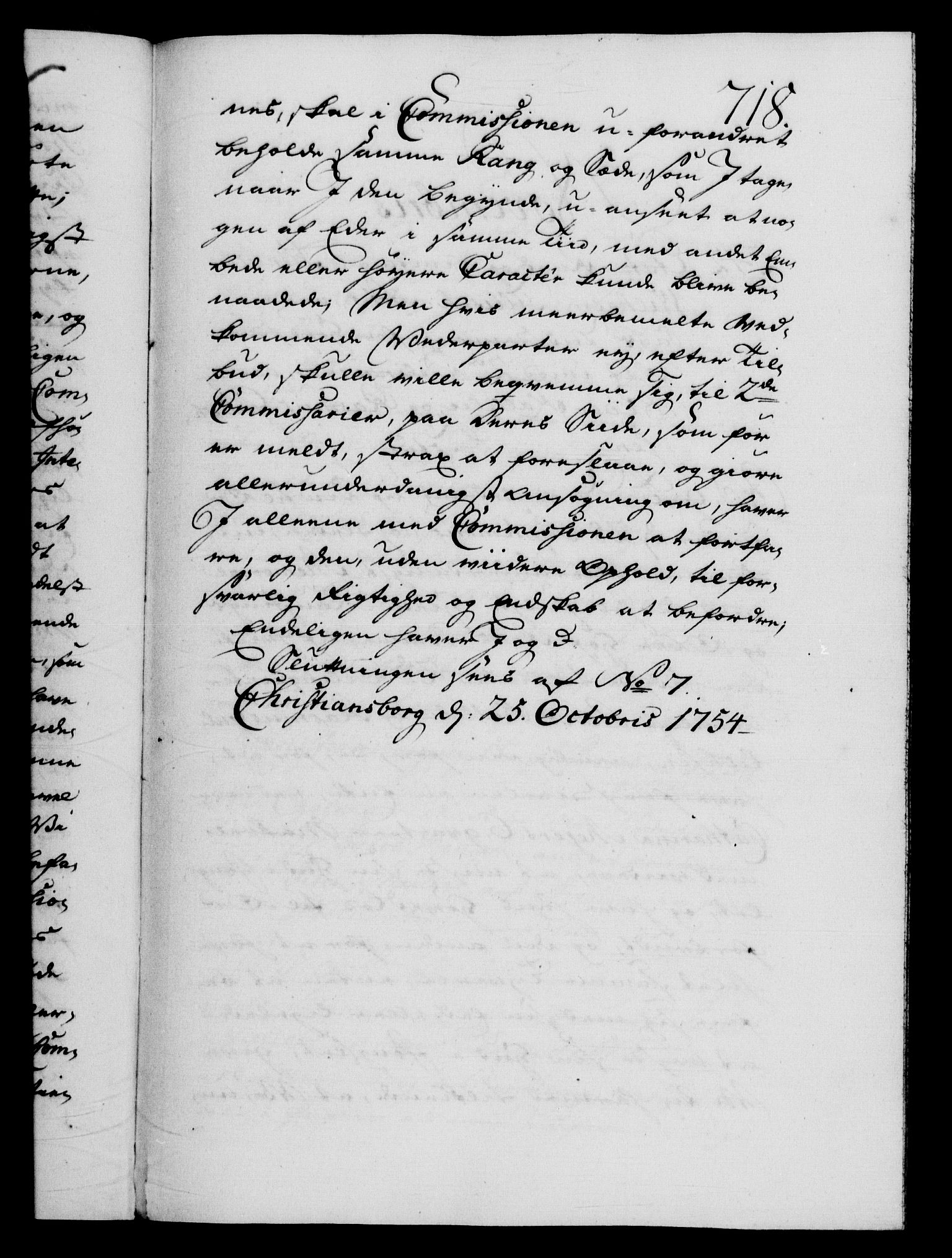 Danske Kanselli 1572-1799, RA/EA-3023/F/Fc/Fca/Fcab/L0034: Norske tegnelser, 1753-1754, p. 718a