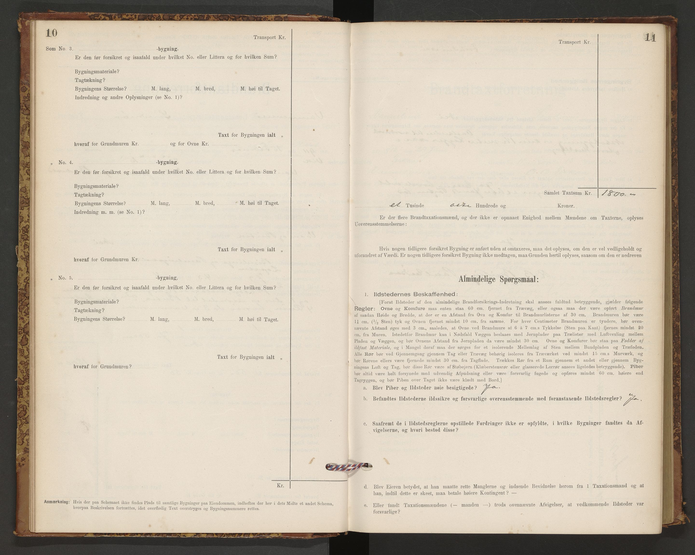 Norges Brannkasse Vanylven, AV/SAT-A-5486/F/Fb/L0001: Branntakstprotokoll, 1898-1954, p. 10-11