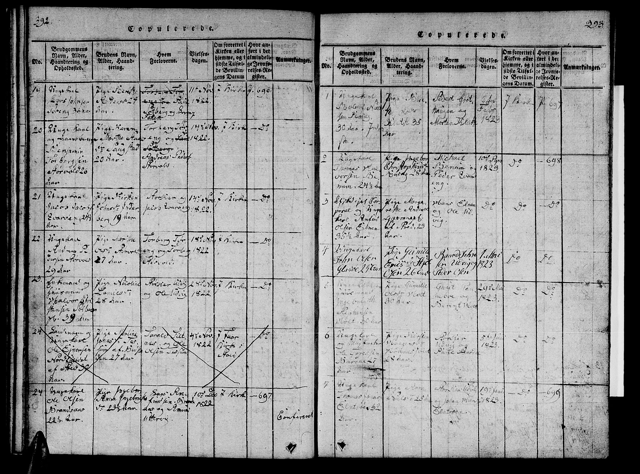 Ministerialprotokoller, klokkerbøker og fødselsregistre - Nord-Trøndelag, SAT/A-1458/741/L0400: Parish register (copy) no. 741C01, 1817-1825, p. 392-393