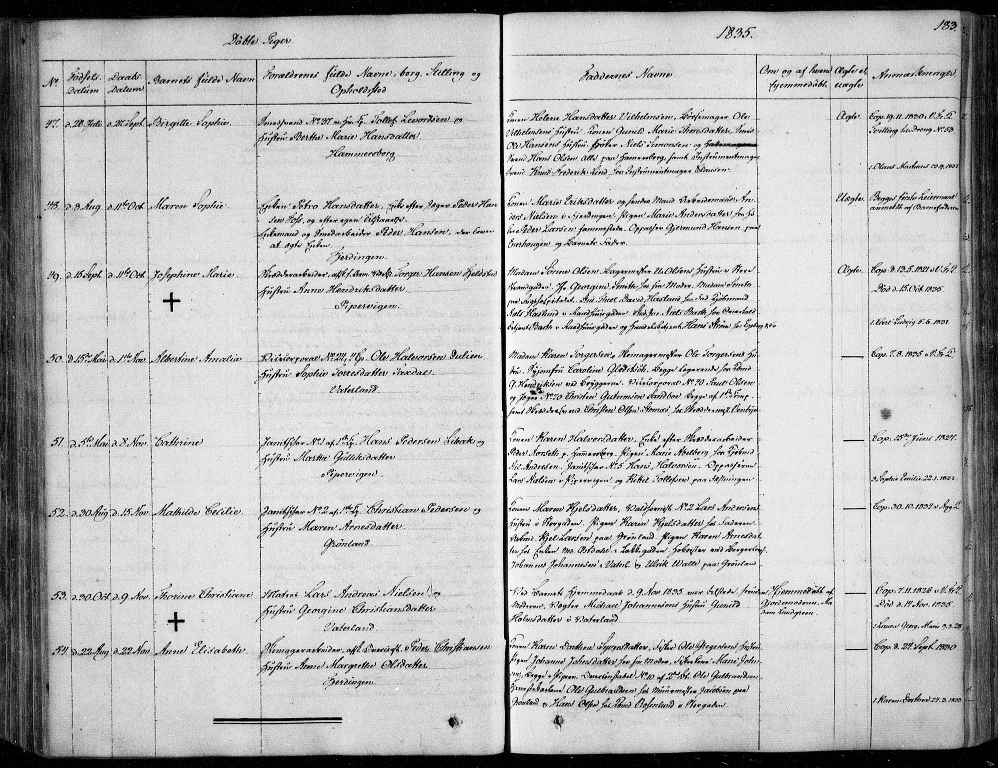 Garnisonsmenigheten Kirkebøker, SAO/A-10846/F/Fa/L0006: Parish register (official) no. 6, 1828-1841, p. 183