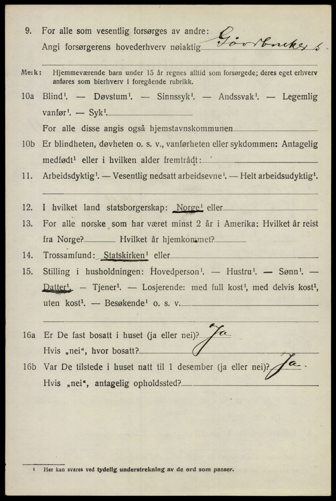 SAO, 1920 census for Nes, 1920, p. 11949