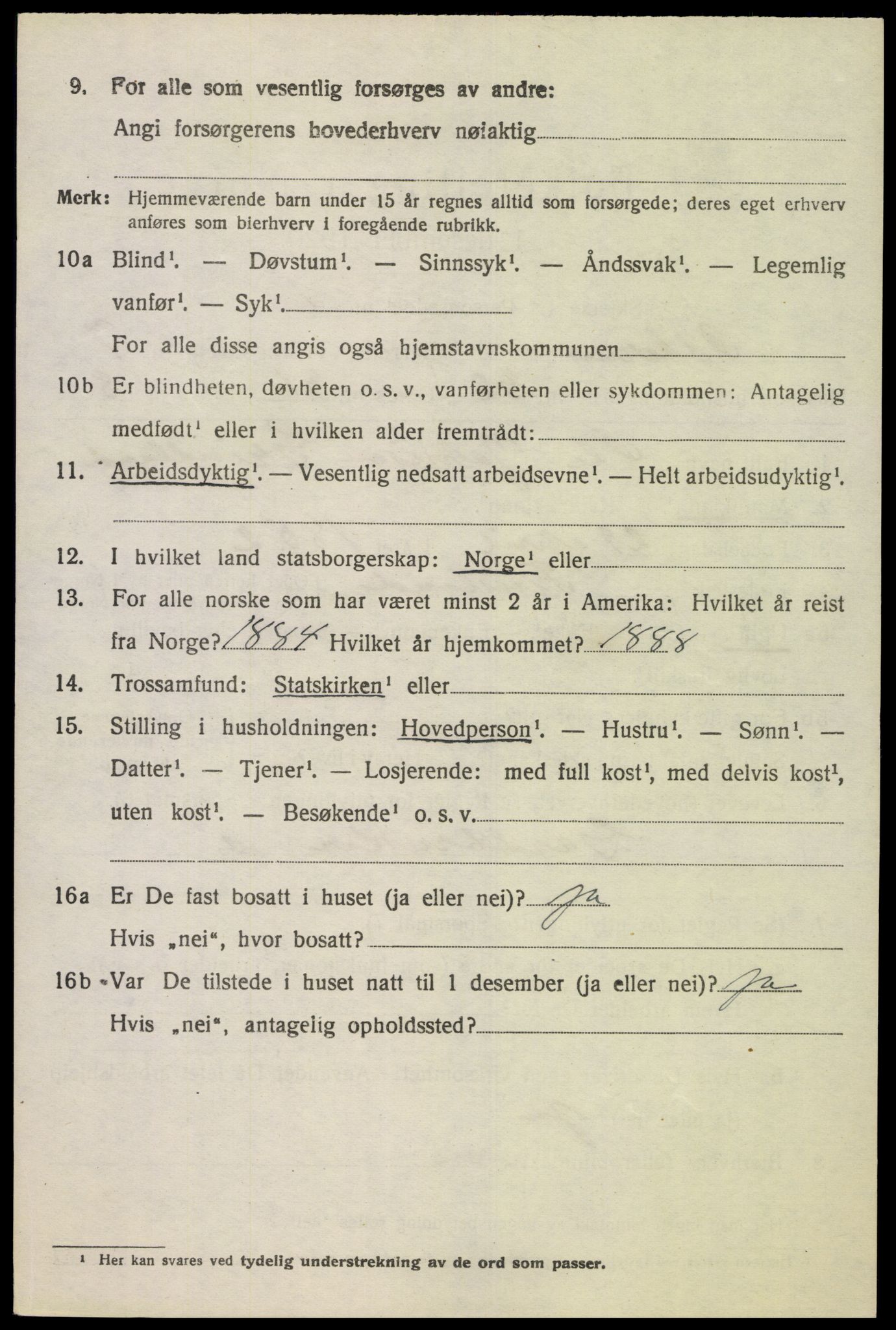 SAK, 1920 census for Oddernes, 1920, p. 5550