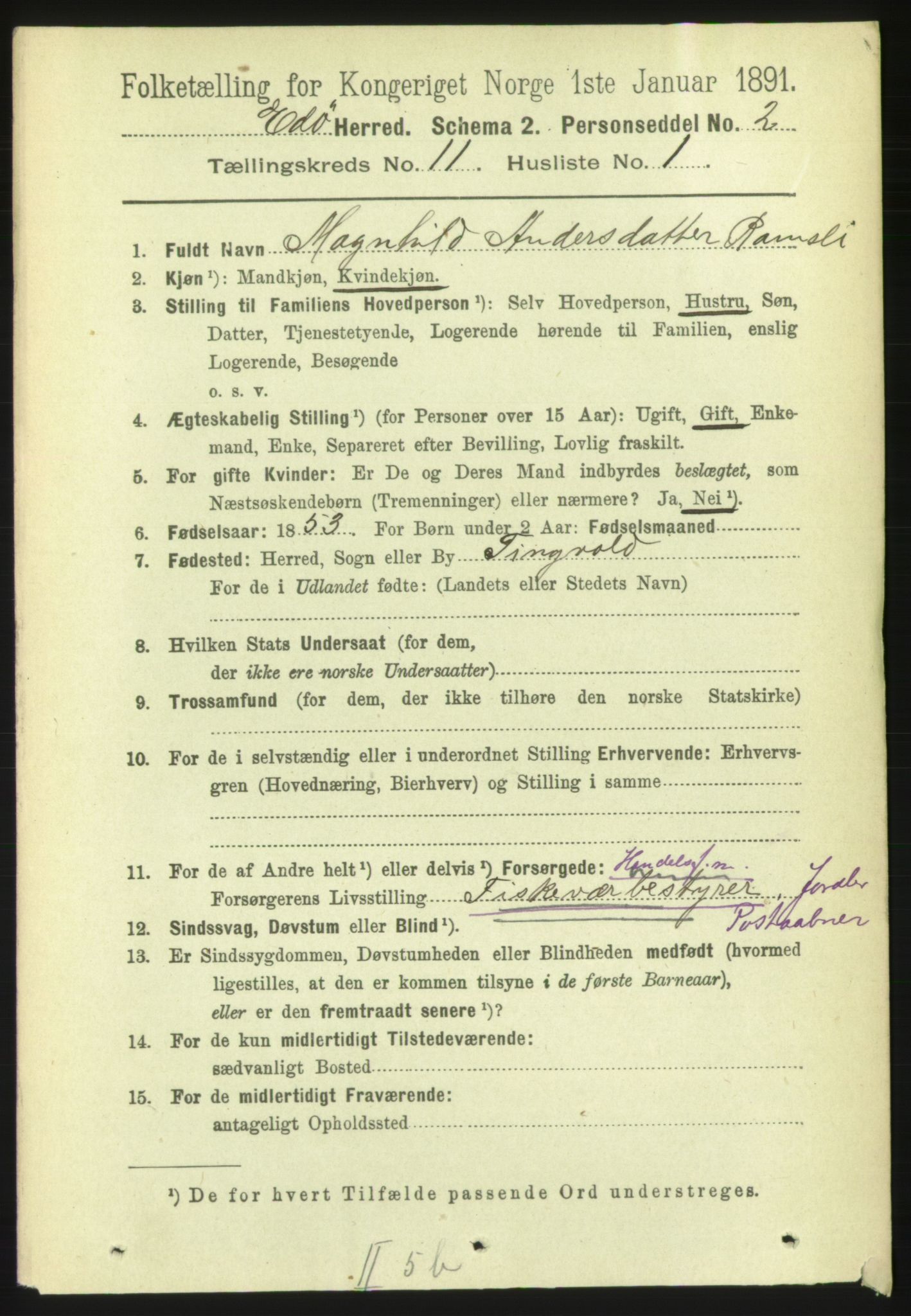 RA, 1891 census for 1573 Edøy, 1891, p. 2956