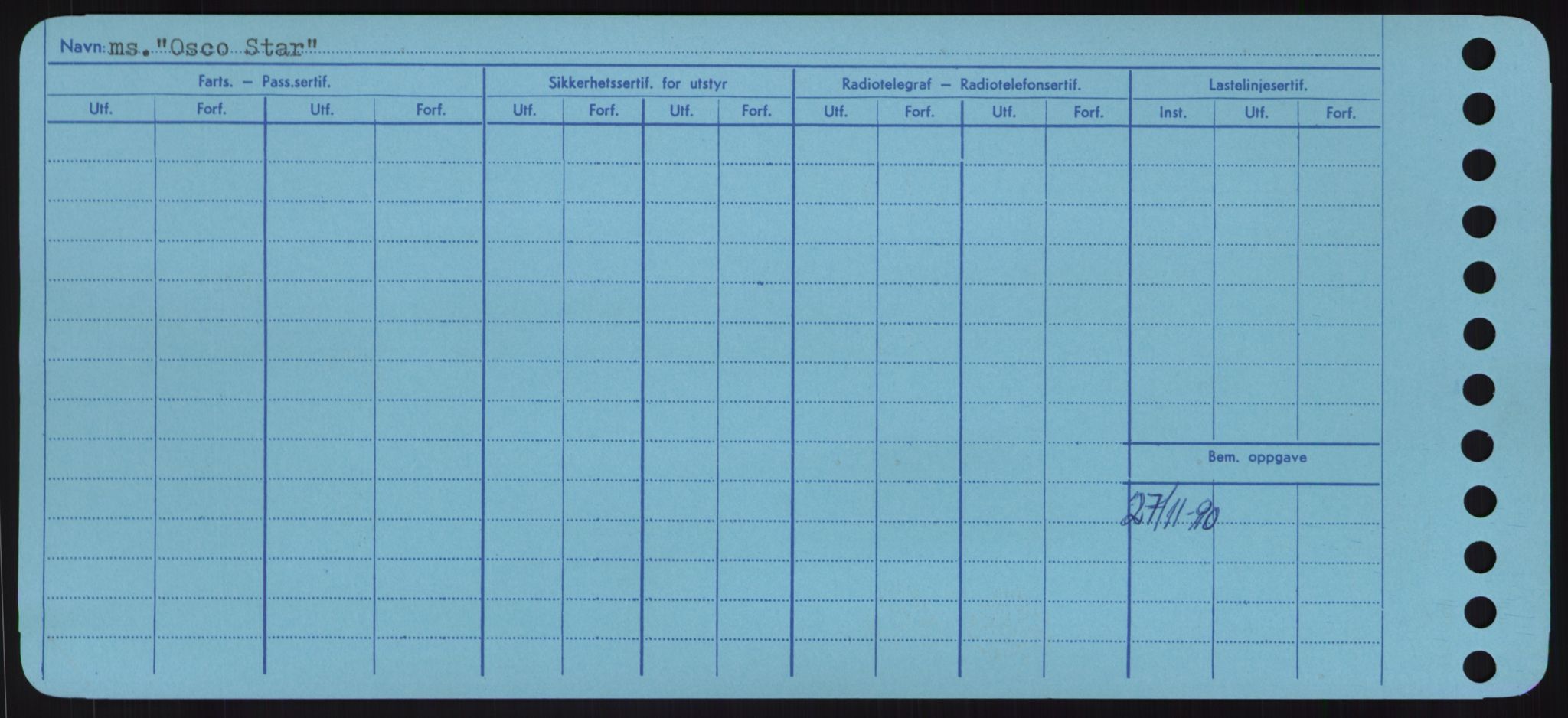 Sjøfartsdirektoratet med forløpere, Skipsmålingen, RA/S-1627/H/Hd/L0028: Fartøy, O, p. 420