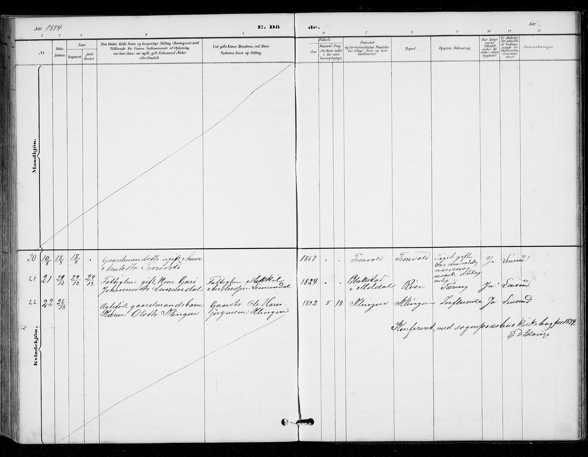 Ministerialprotokoller, klokkerbøker og fødselsregistre - Sør-Trøndelag, AV/SAT-A-1456/671/L0841: Parish register (official) no. 671A03, 1893-1915