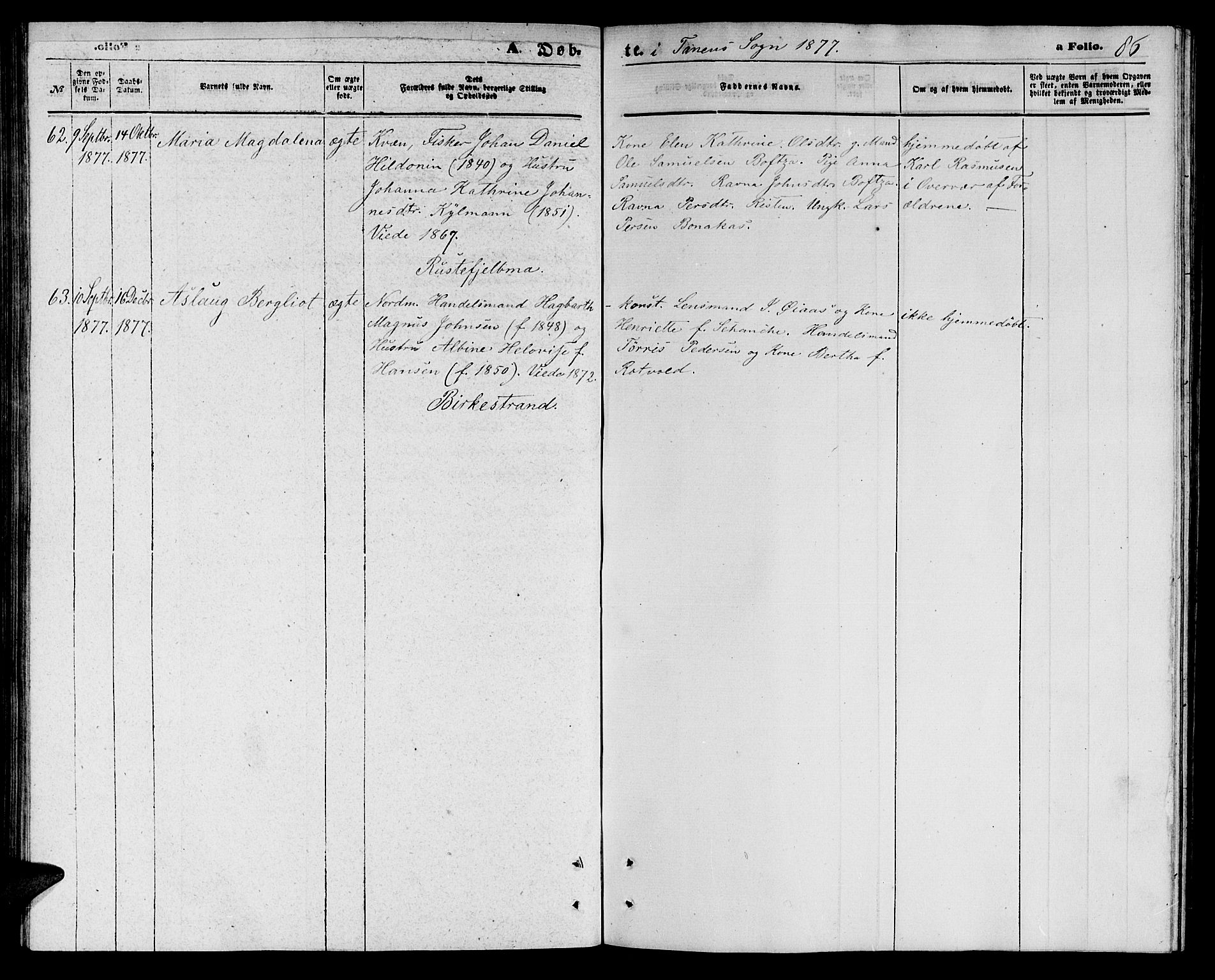 Tana sokneprestkontor, AV/SATØ-S-1334/H/Hb/L0002klokker: Parish register (copy) no. 2 /1, 1866-1877, p. 86