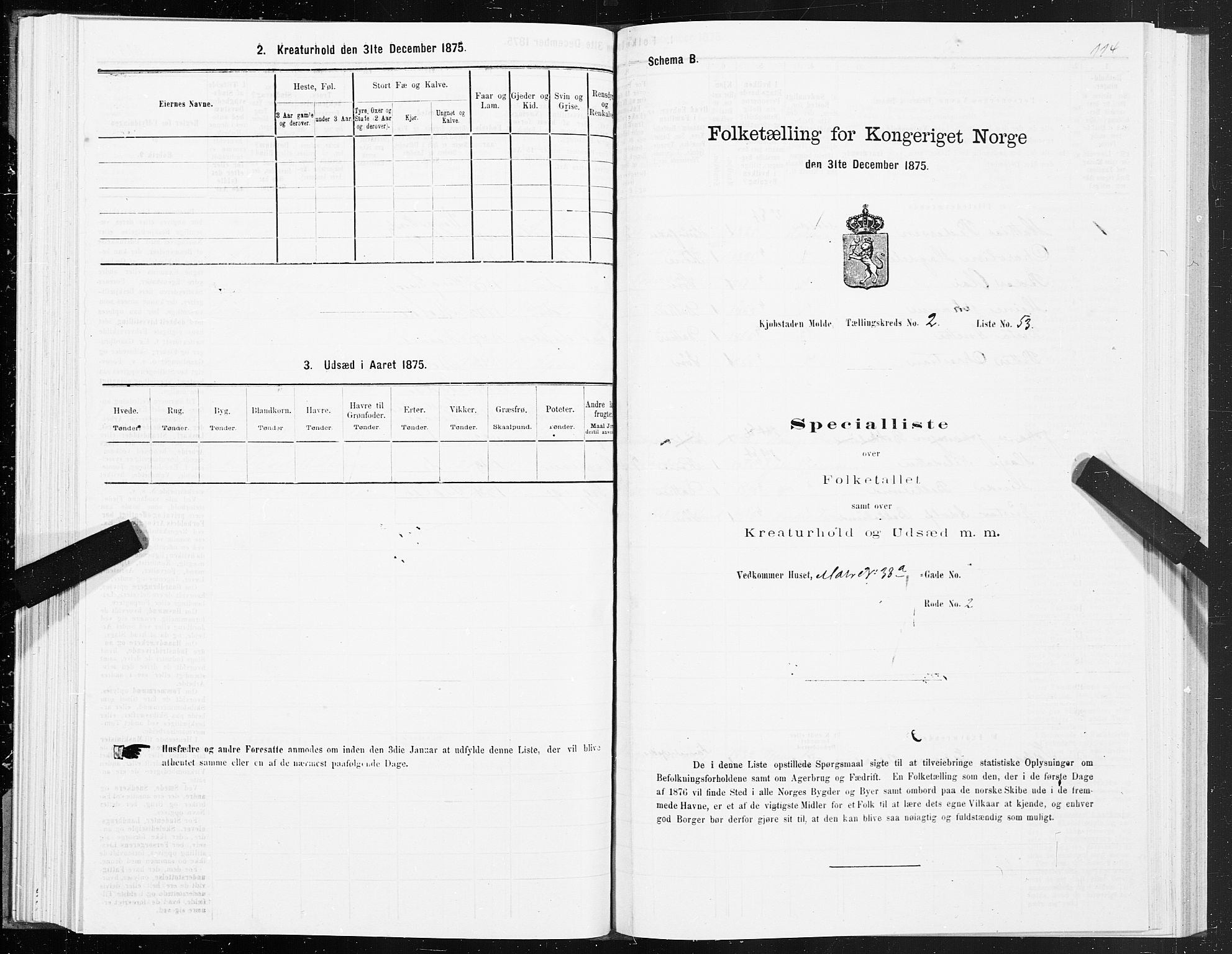 SAT, 1875 census for 1502P Molde, 1875, p. 1114