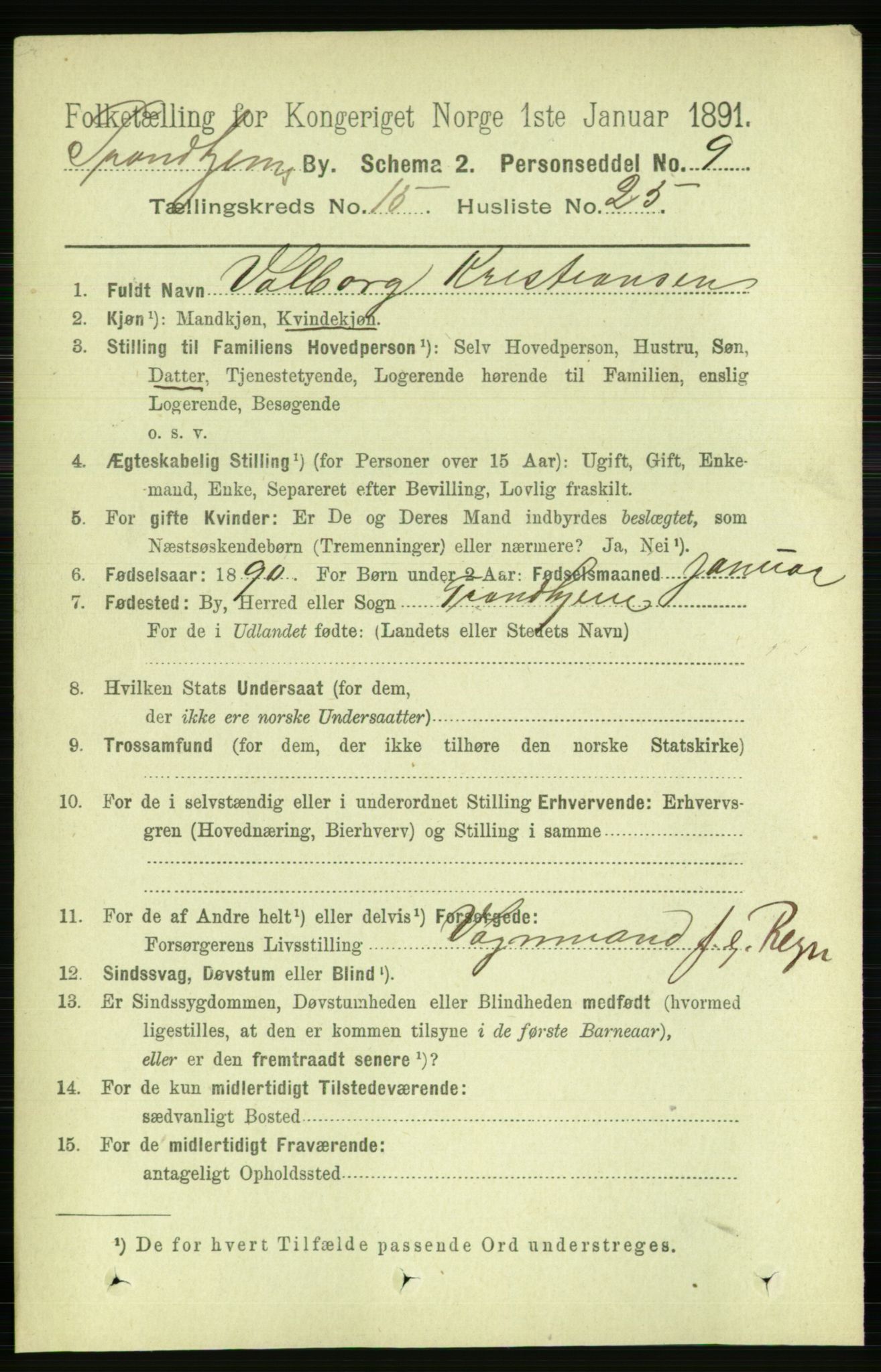 RA, 1891 census for 1601 Trondheim, 1891, p. 11876