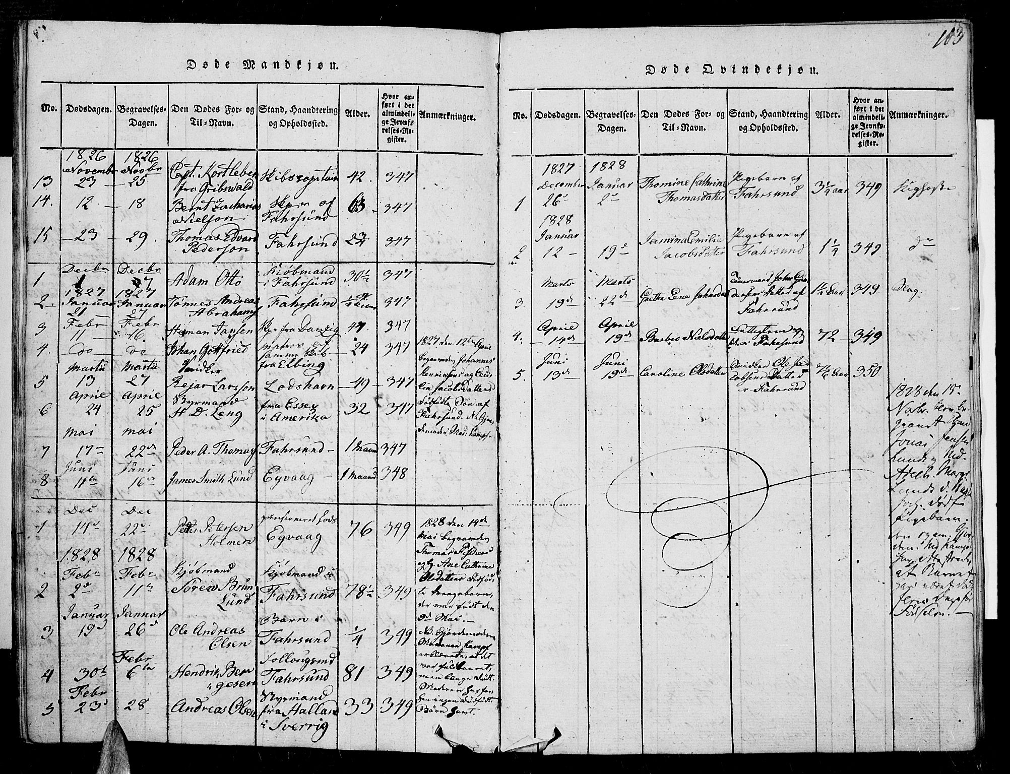 Farsund sokneprestkontor, AV/SAK-1111-0009/F/Fa/L0002: Parish register (official) no. A 2, 1815-1836, p. 103