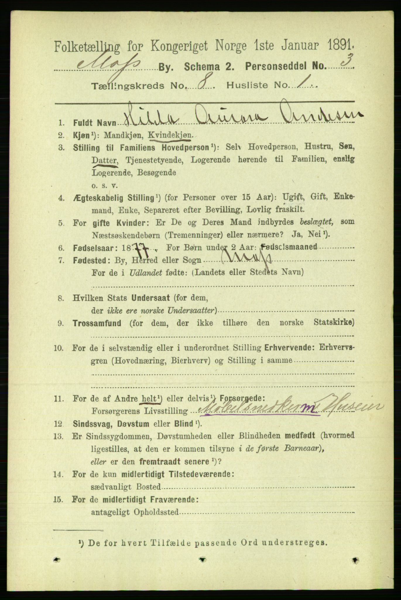 RA, 1891 census for 0104 Moss, 1891, p. 4716