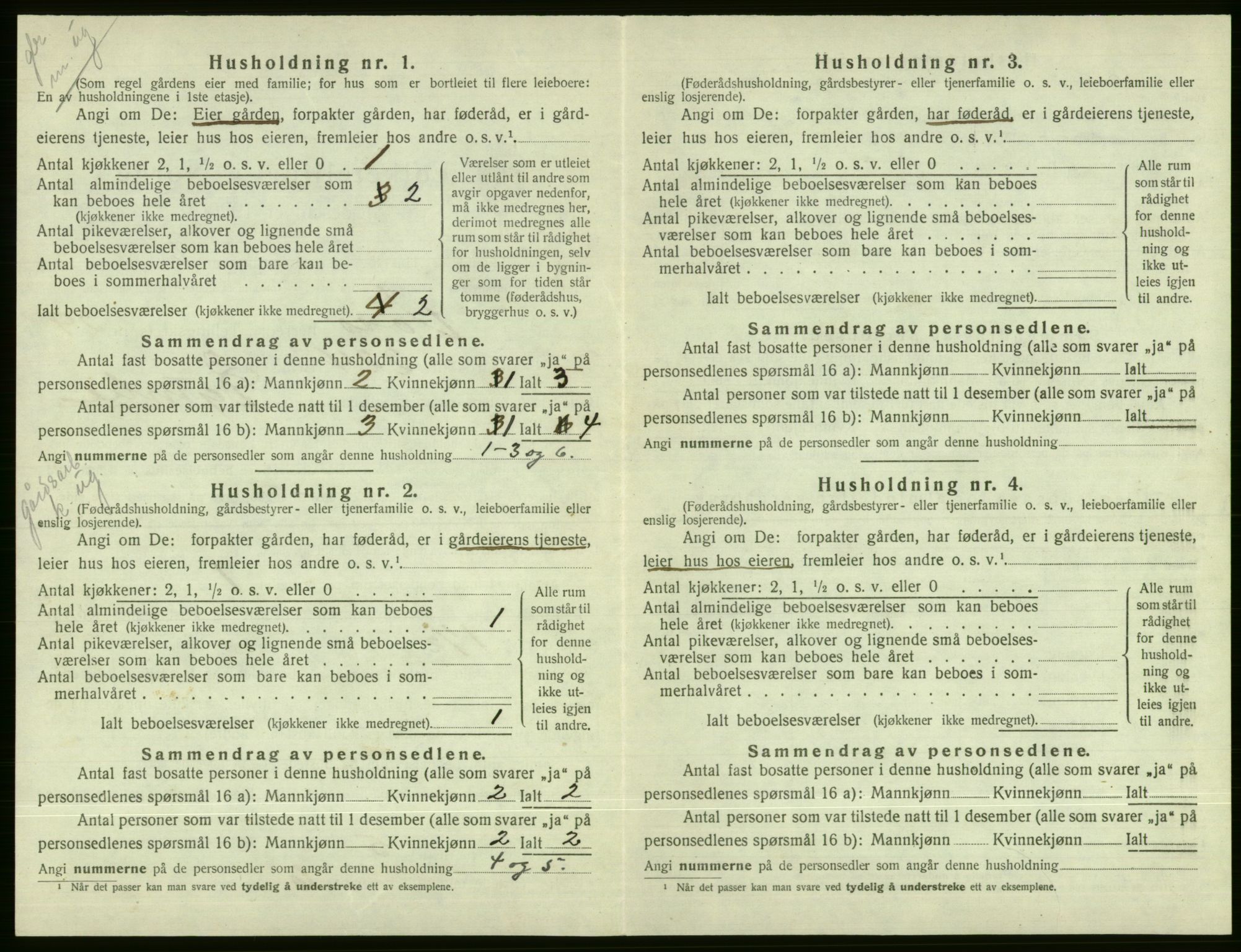 SAB, 1920 census for Voss, 1920, p. 2578