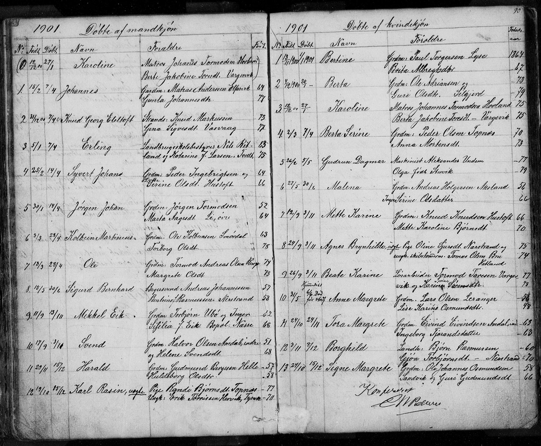 Nedstrand sokneprestkontor, SAST/A-101841/01/V: Parish register (copy) no. B 3, 1848-1933, p. 90