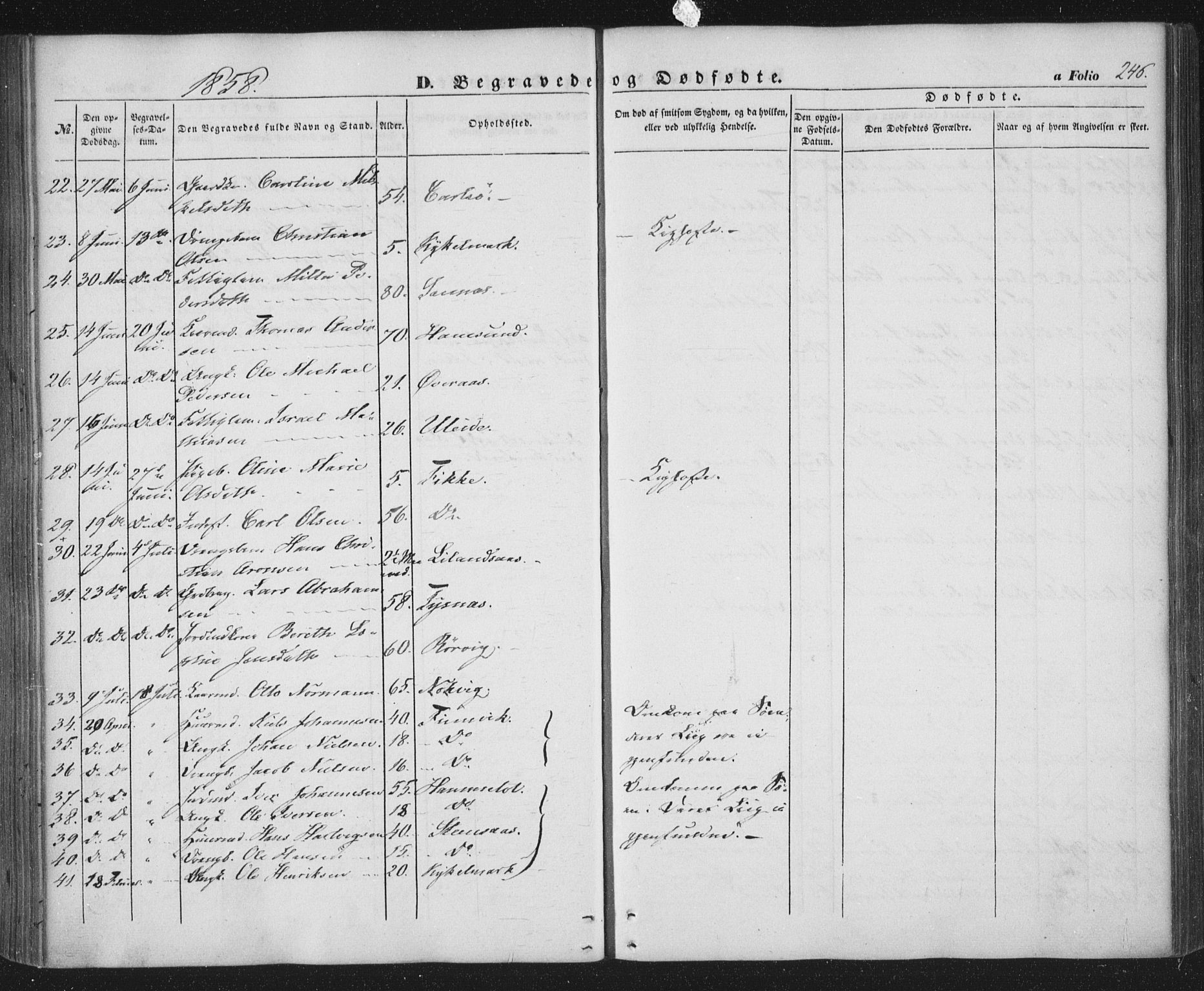 Ministerialprotokoller, klokkerbøker og fødselsregistre - Nordland, AV/SAT-A-1459/859/L0844: Parish register (official) no. 859A04, 1849-1862, p. 246