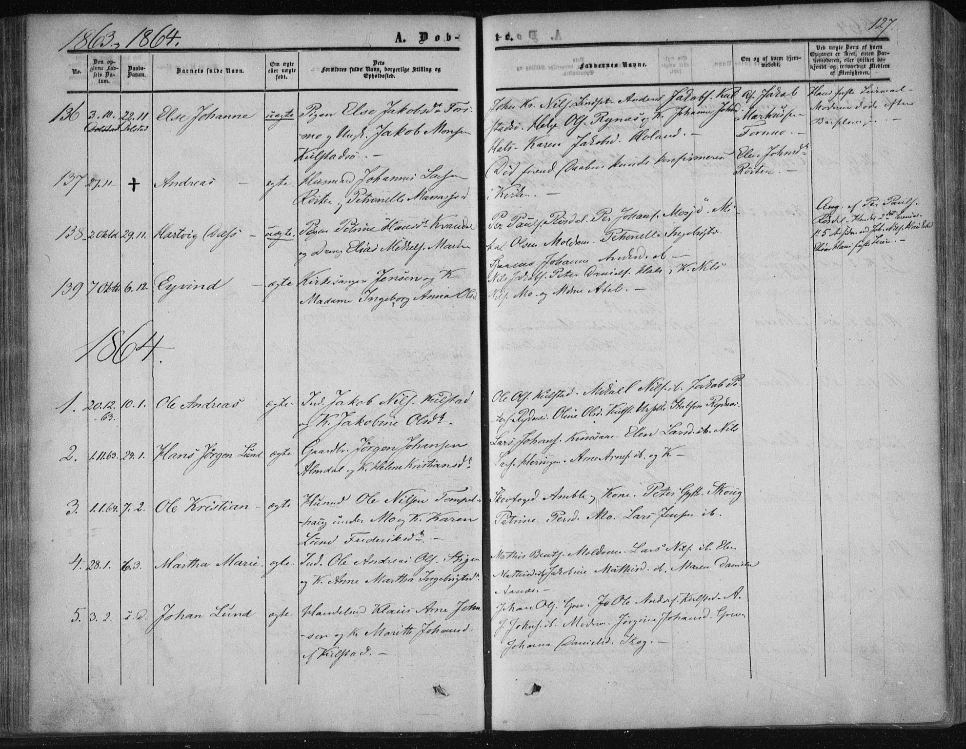 Ministerialprotokoller, klokkerbøker og fødselsregistre - Nordland, SAT/A-1459/820/L0293: Parish register (official) no. 820A14, 1855-1865, p. 127