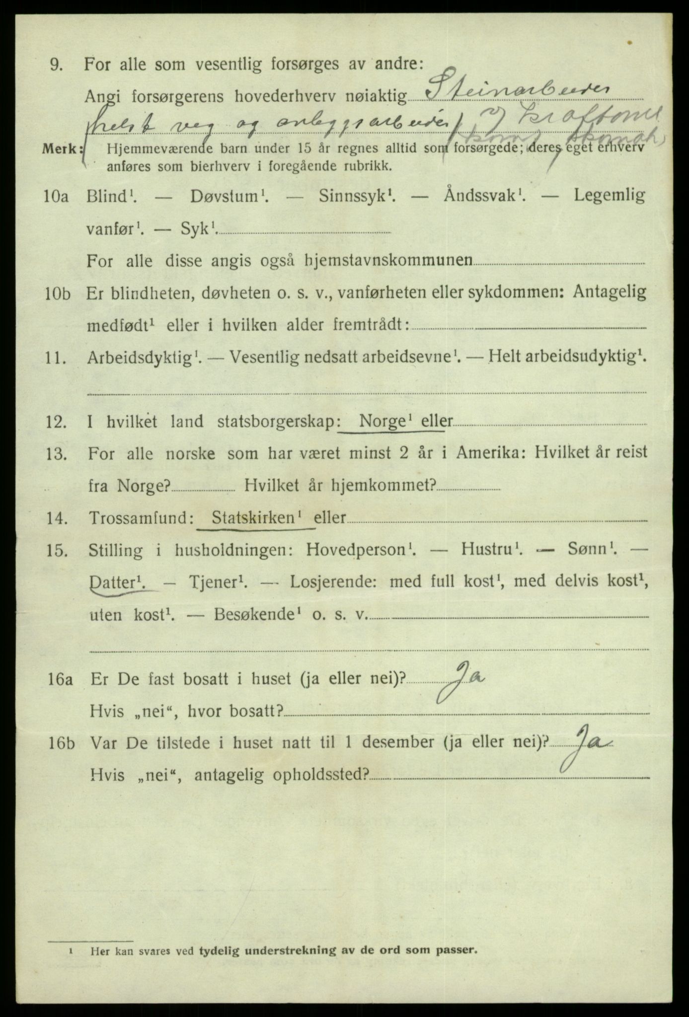 SAB, 1920 census for Kvam, 1920, p. 8660