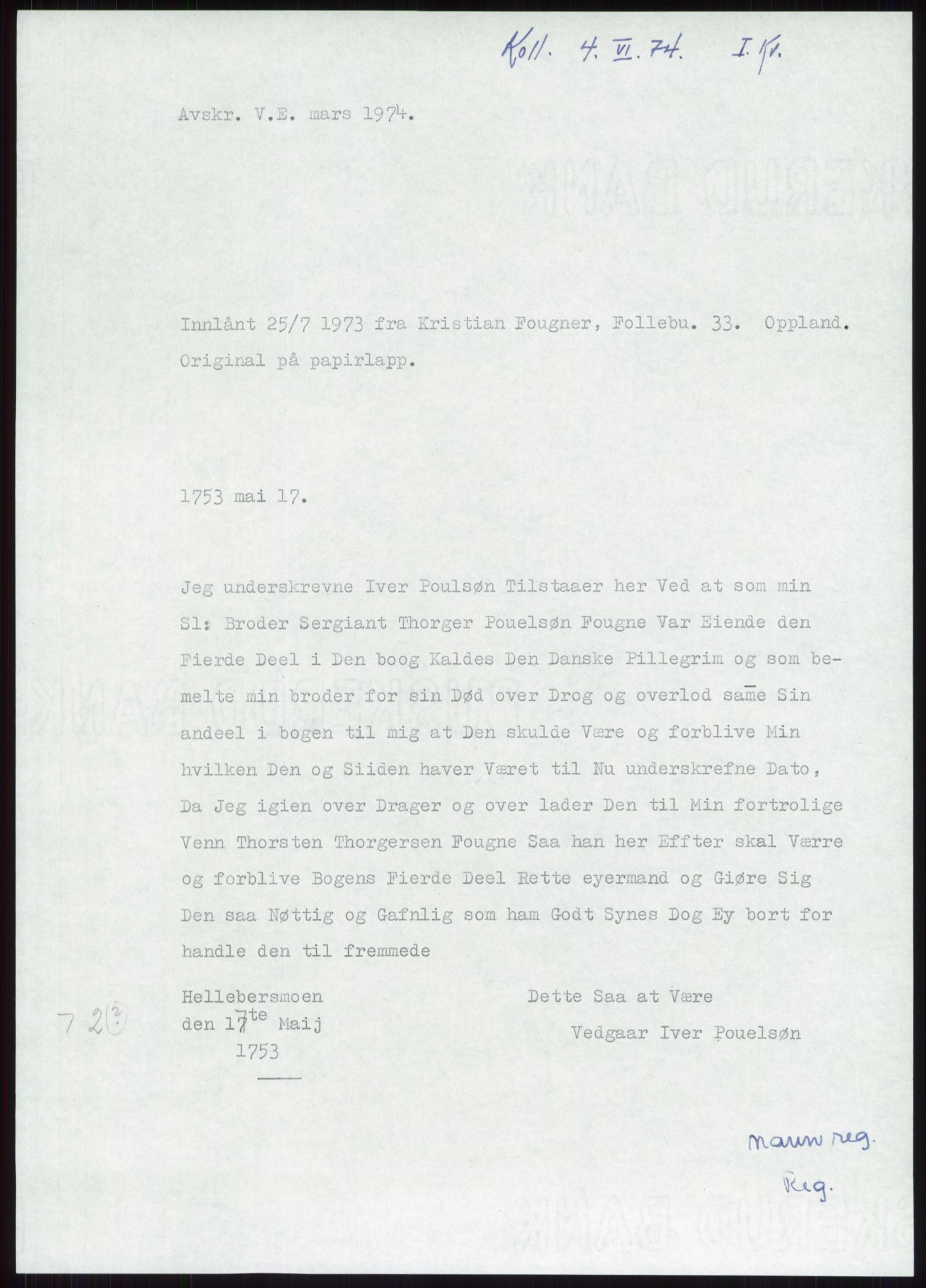 Samlinger til kildeutgivelse, Diplomavskriftsamlingen, AV/RA-EA-4053/H/Ha, p. 2127