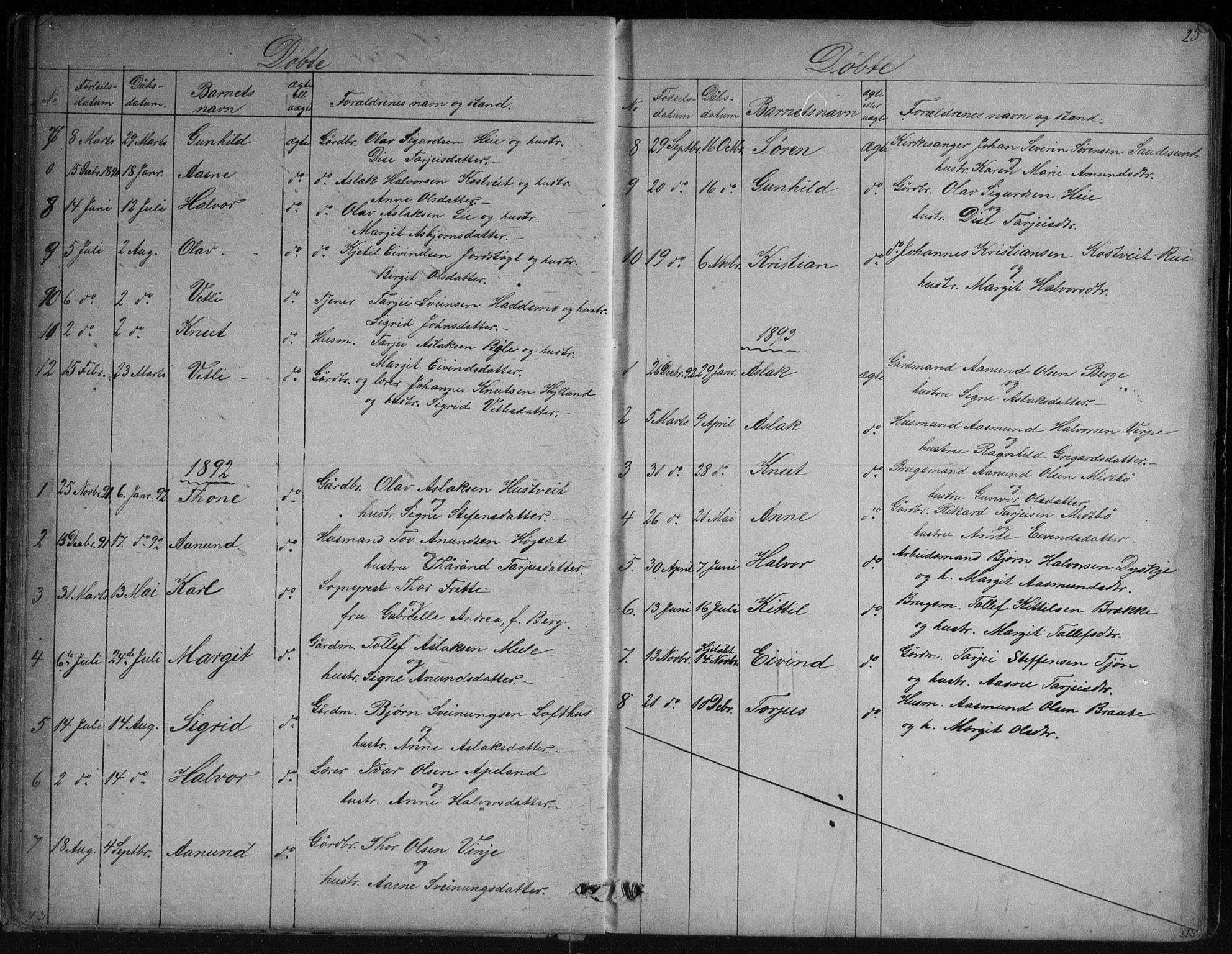 Vinje kirkebøker, SAKO/A-312/G/Ga/L0002: Parish register (copy) no. I 2, 1849-1893, p. 25