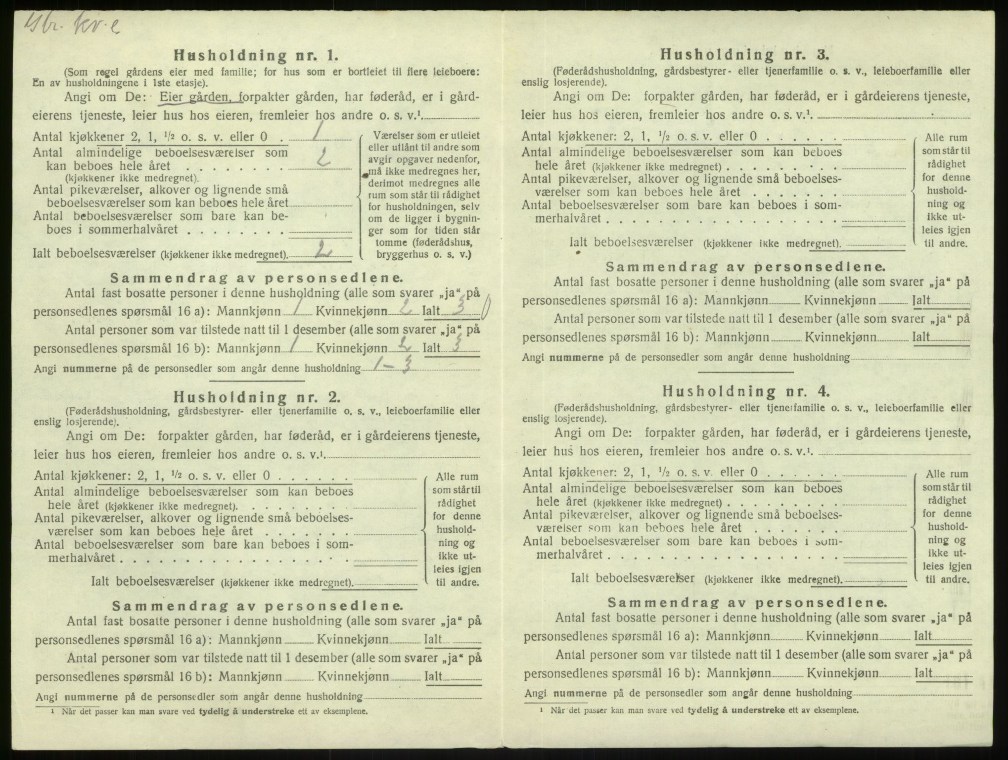 SAB, 1920 census for Austrheim, 1920, p. 525