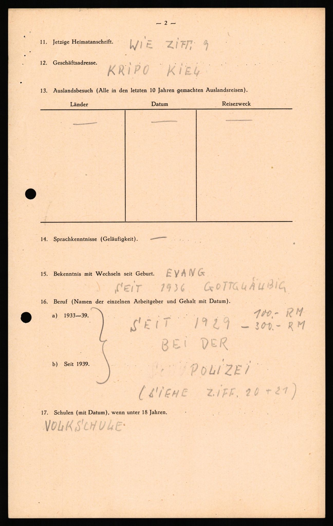 Forsvaret, Forsvarets overkommando II, AV/RA-RAFA-3915/D/Db/L0028: CI Questionaires. Tyske okkupasjonsstyrker i Norge. Tyskere., 1945-1946, p. 150