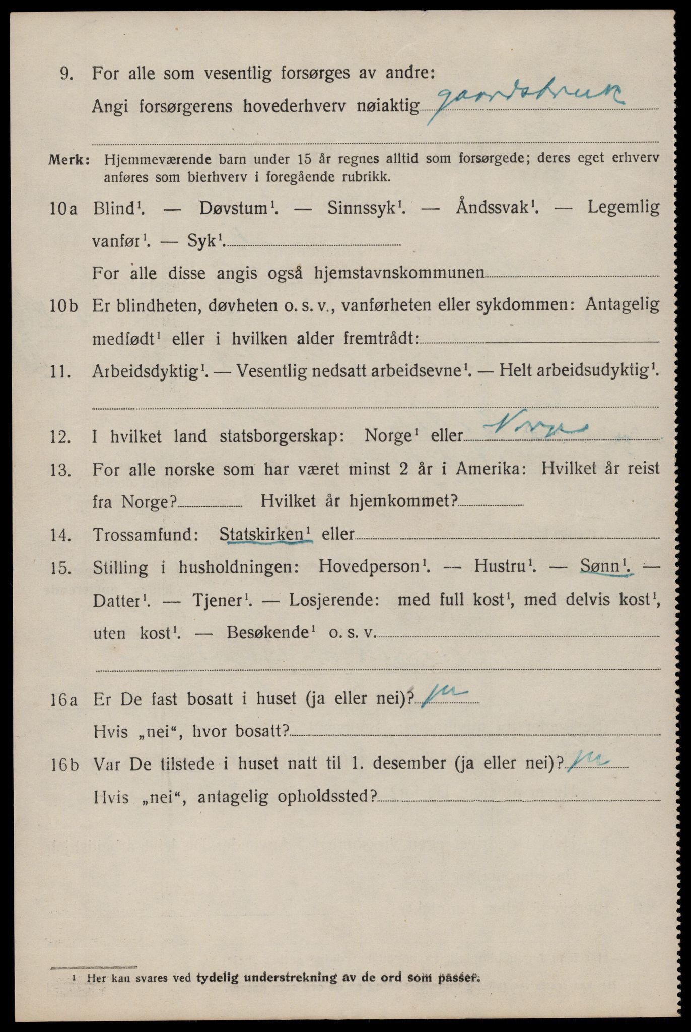 SAST, 1920 census for Ogna, 1920, p. 808