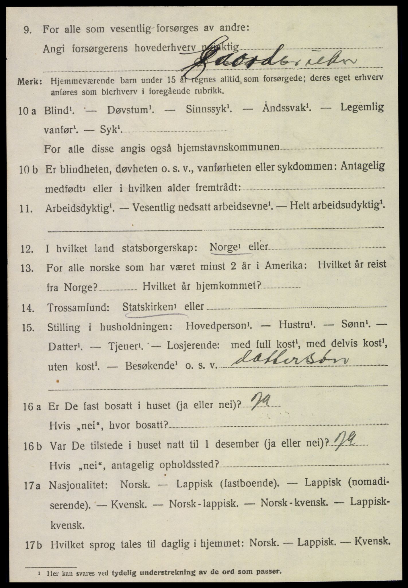 SAT, 1920 census for Lånke, 1920, p. 2297