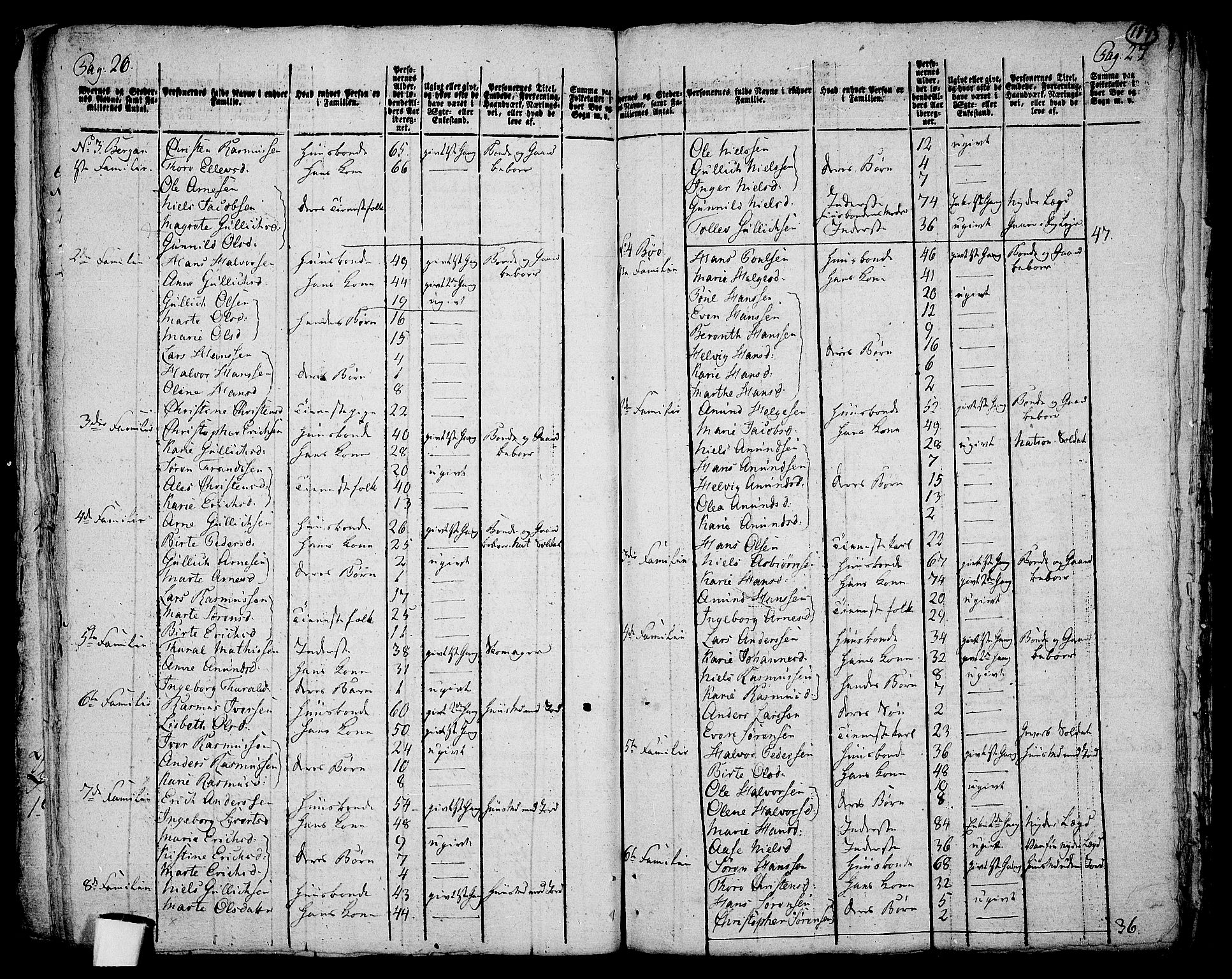 RA, 1801 census for 0728P Lardal, 1801, p. 118b-119a