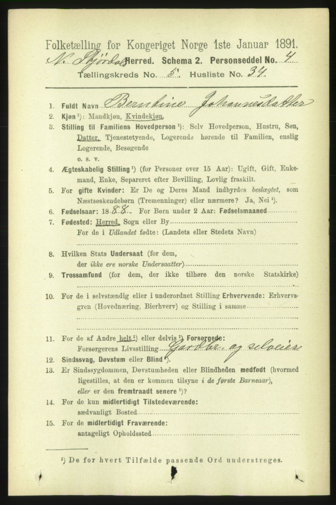RA, 1891 census for 1714 Nedre Stjørdal, 1891, p. 2215
