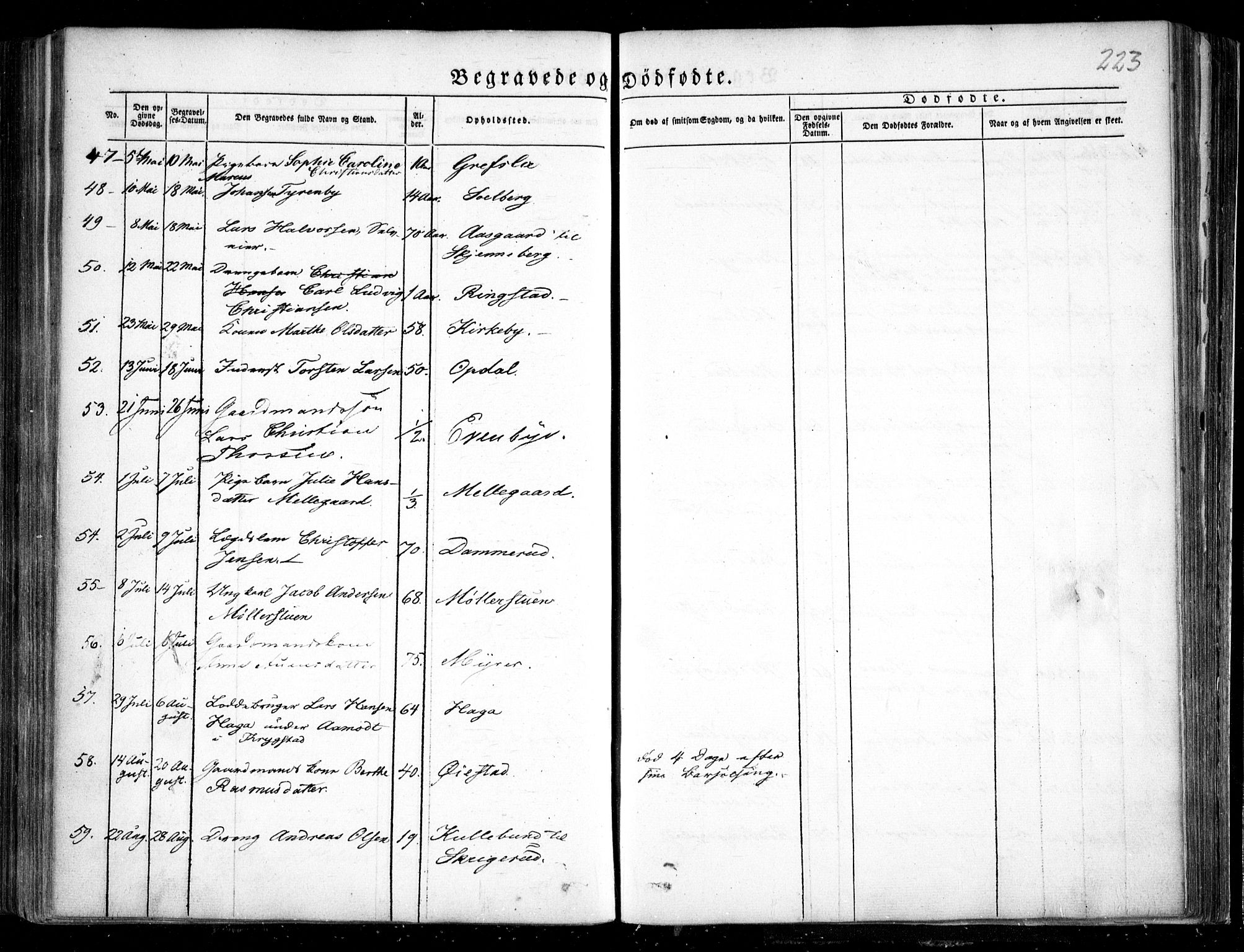 Trøgstad prestekontor Kirkebøker, AV/SAO-A-10925/F/Fa/L0007: Parish register (official) no. I 7, 1845-1854, p. 223