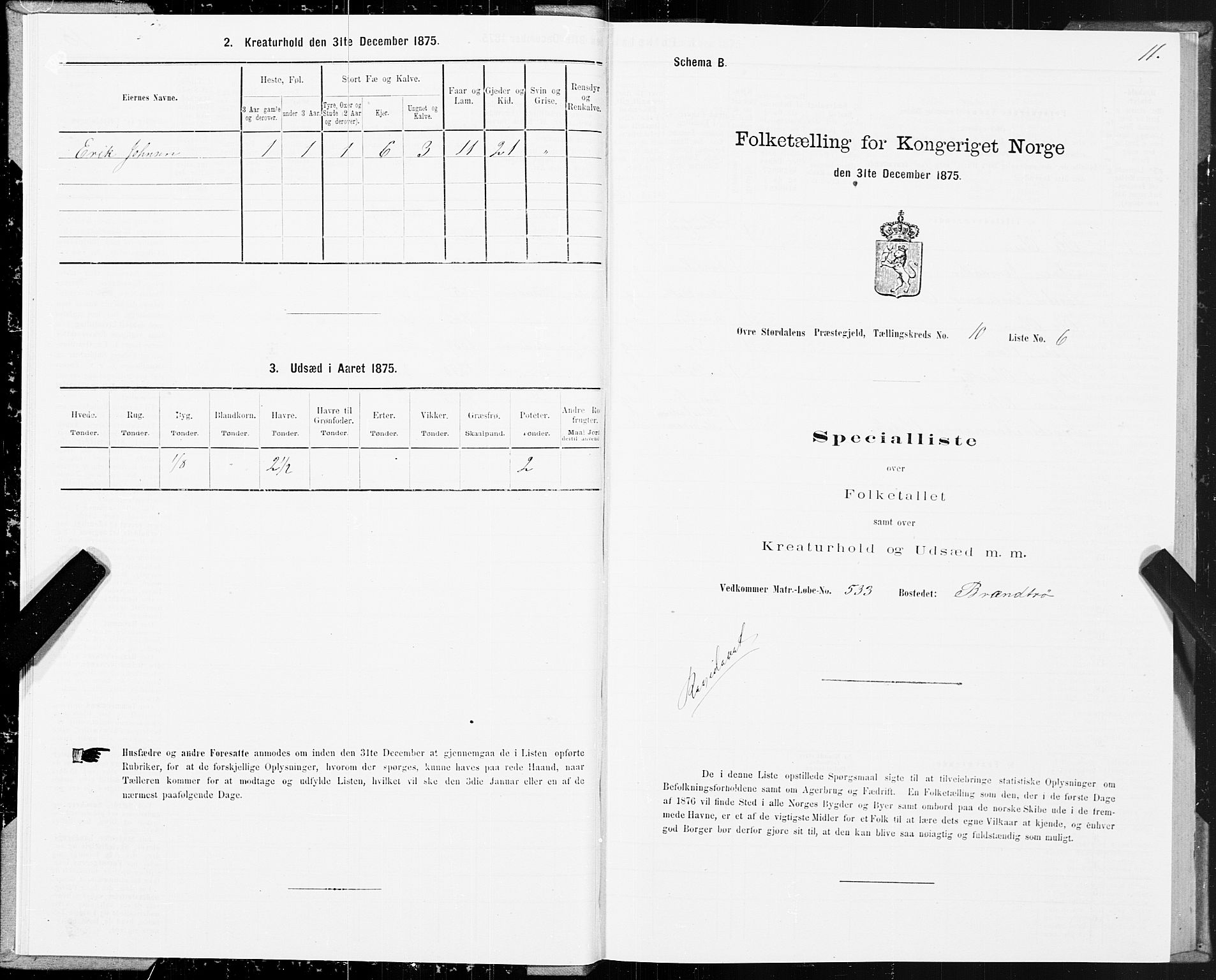 SAT, 1875 census for 1711P Øvre Stjørdal, 1875, p. 6011