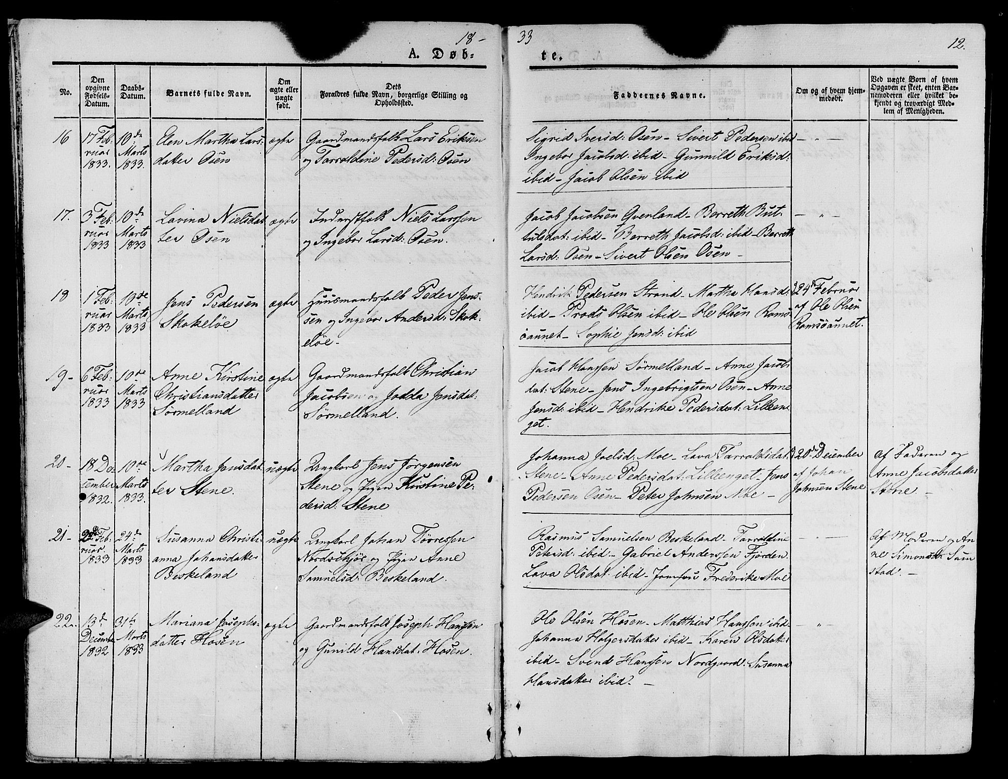 Ministerialprotokoller, klokkerbøker og fødselsregistre - Sør-Trøndelag, SAT/A-1456/657/L0703: Parish register (official) no. 657A04, 1831-1846, p. 12
