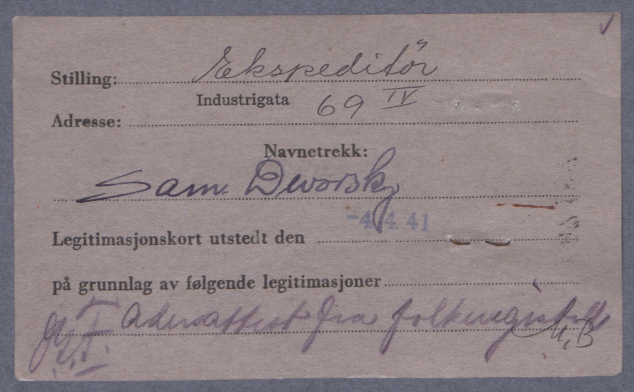 Sosialdepartementet, Våre Falne, RA/S-1708/E/Ee/L0021A: Fotografier av jøder på legitimasjonskort (1941-42), 1941-1942, p. 90