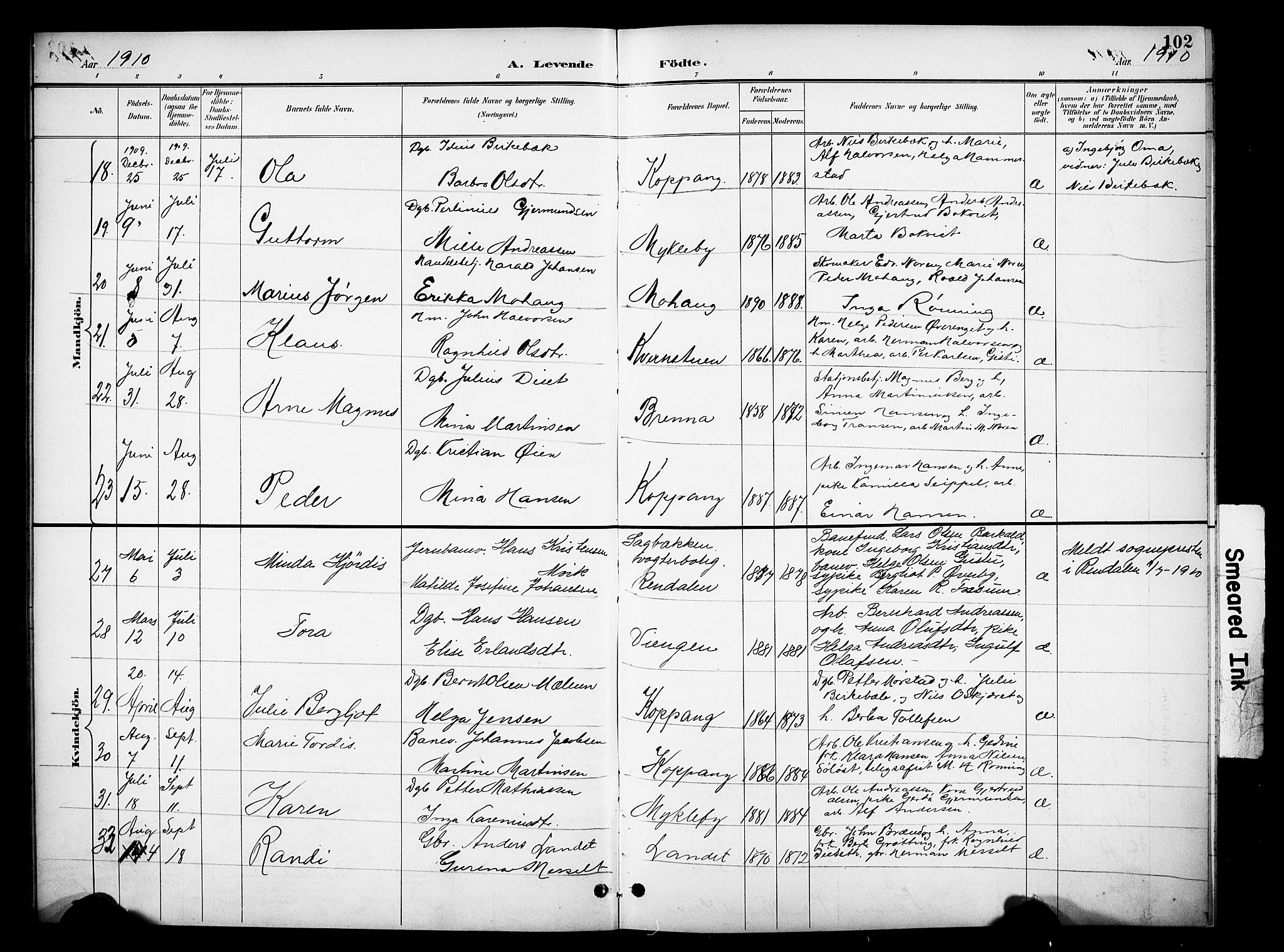 Stor-Elvdal prestekontor, AV/SAH-PREST-052/H/Ha/Hab/L0003: Parish register (copy) no. 3, 1895-1917, p. 102