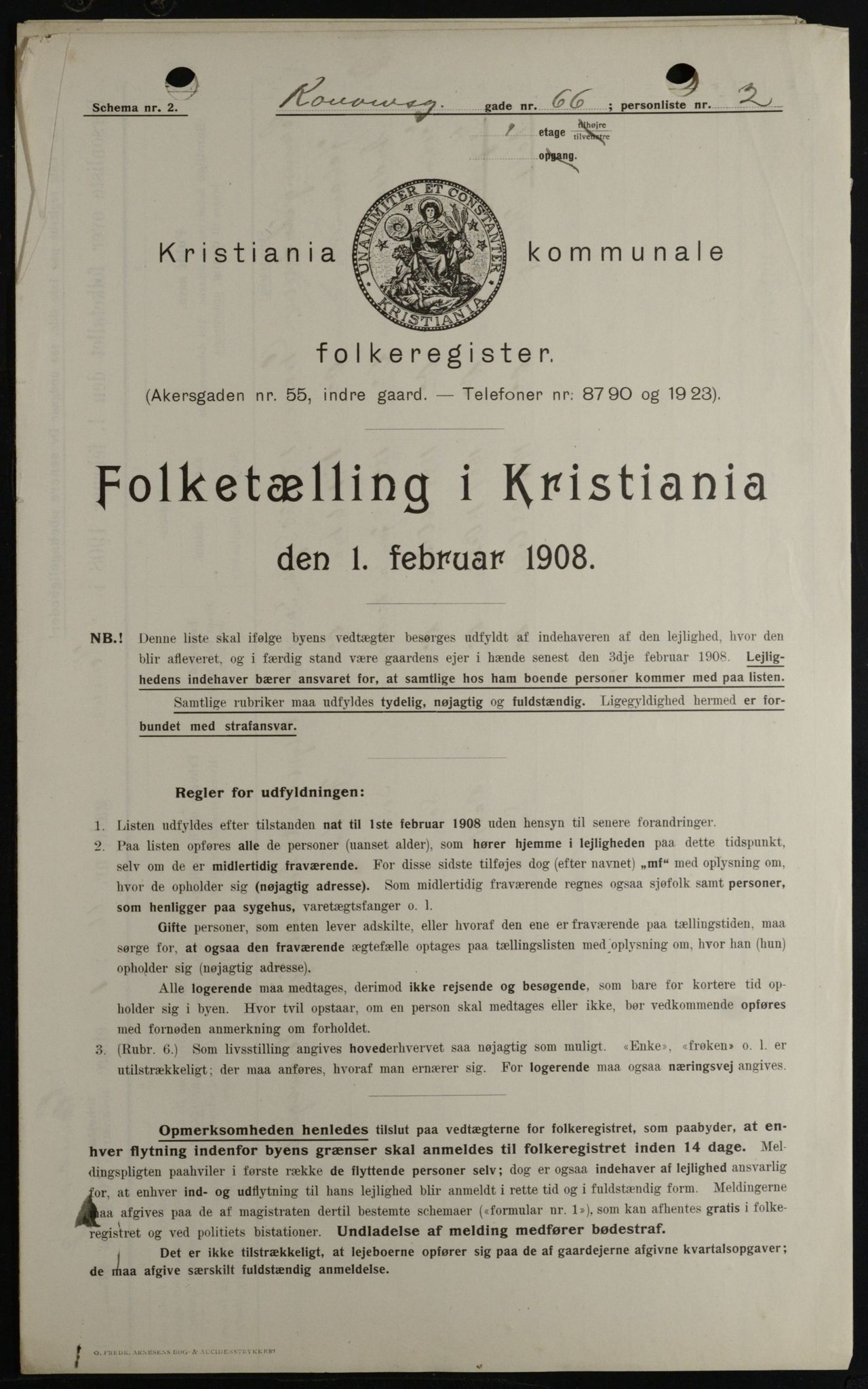 OBA, Municipal Census 1908 for Kristiania, 1908, p. 47851