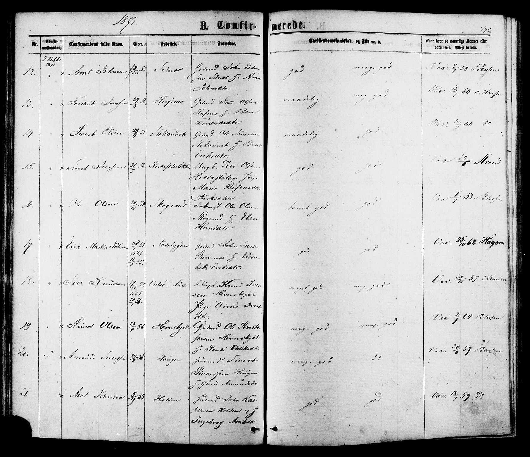 Ministerialprotokoller, klokkerbøker og fødselsregistre - Sør-Trøndelag, SAT/A-1456/630/L0495: Parish register (official) no. 630A08, 1868-1878, p. 175