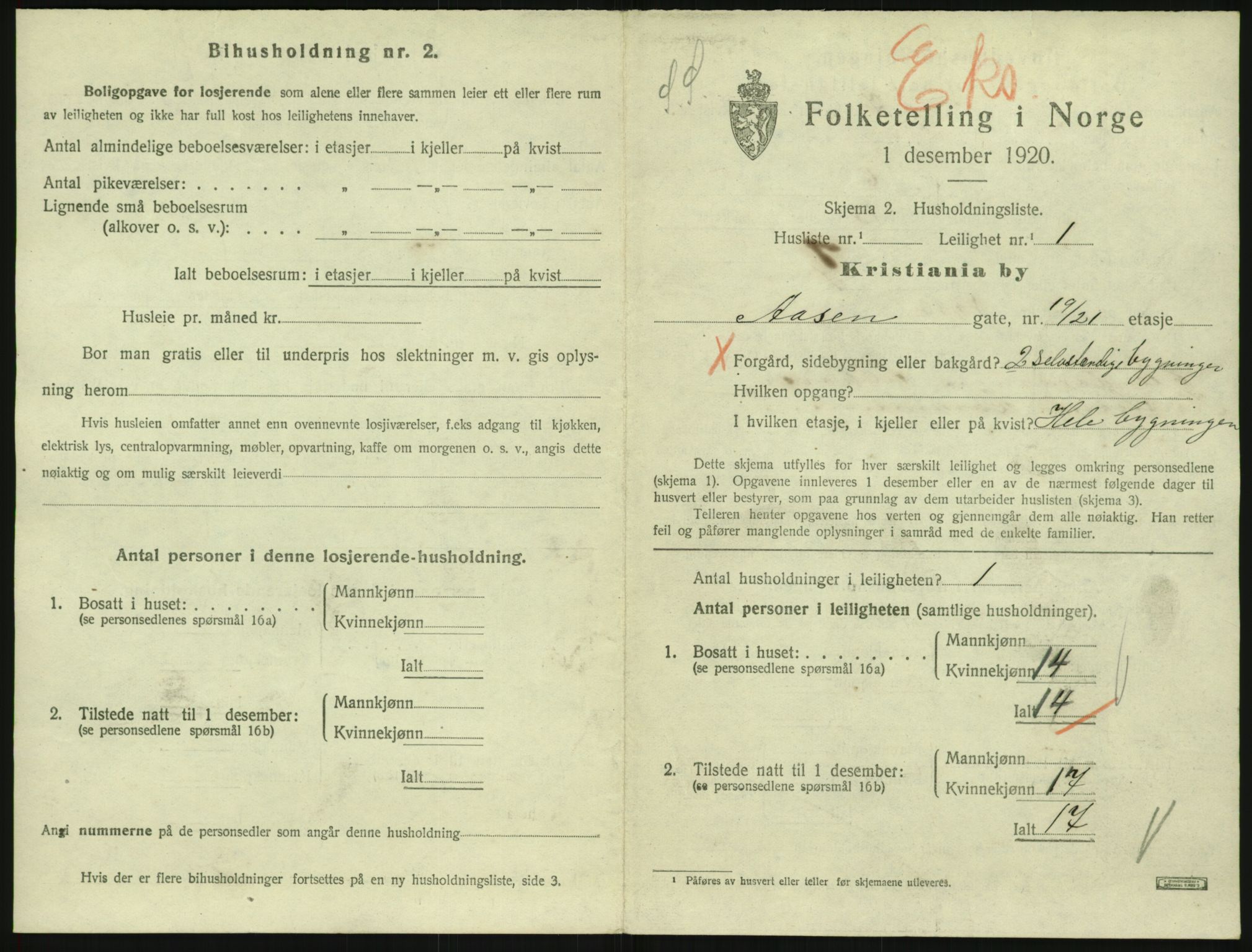 SAO, 1920 census for Kristiania, 1920, p. 133965