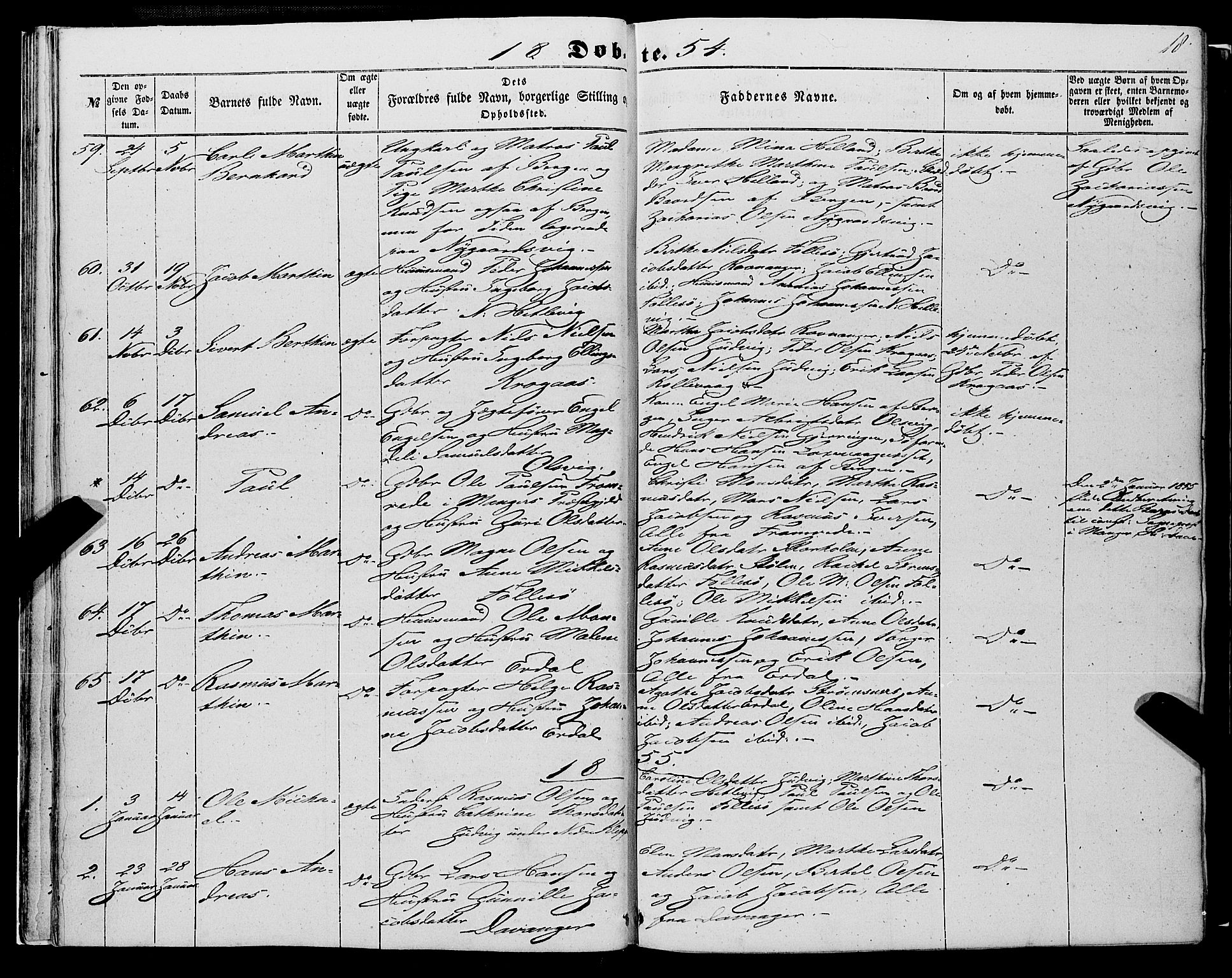 Askøy Sokneprestembete, AV/SAB-A-74101/H/Ha/Haa/Haaa/L0008: Parish register (official) no. A 8, 1852-1862, p. 18