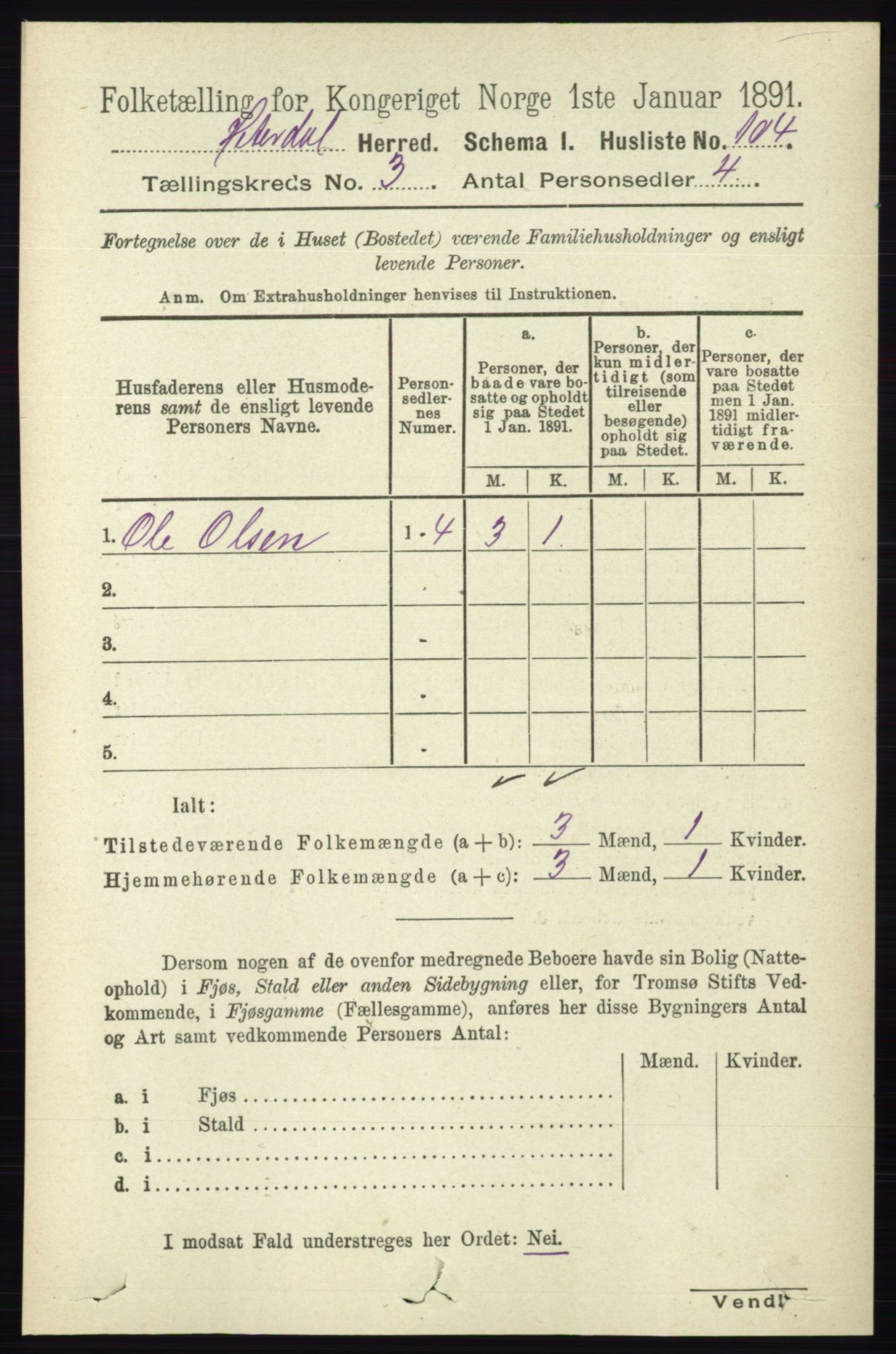 RA, 1891 census for 0823 Heddal, 1891, p. 995