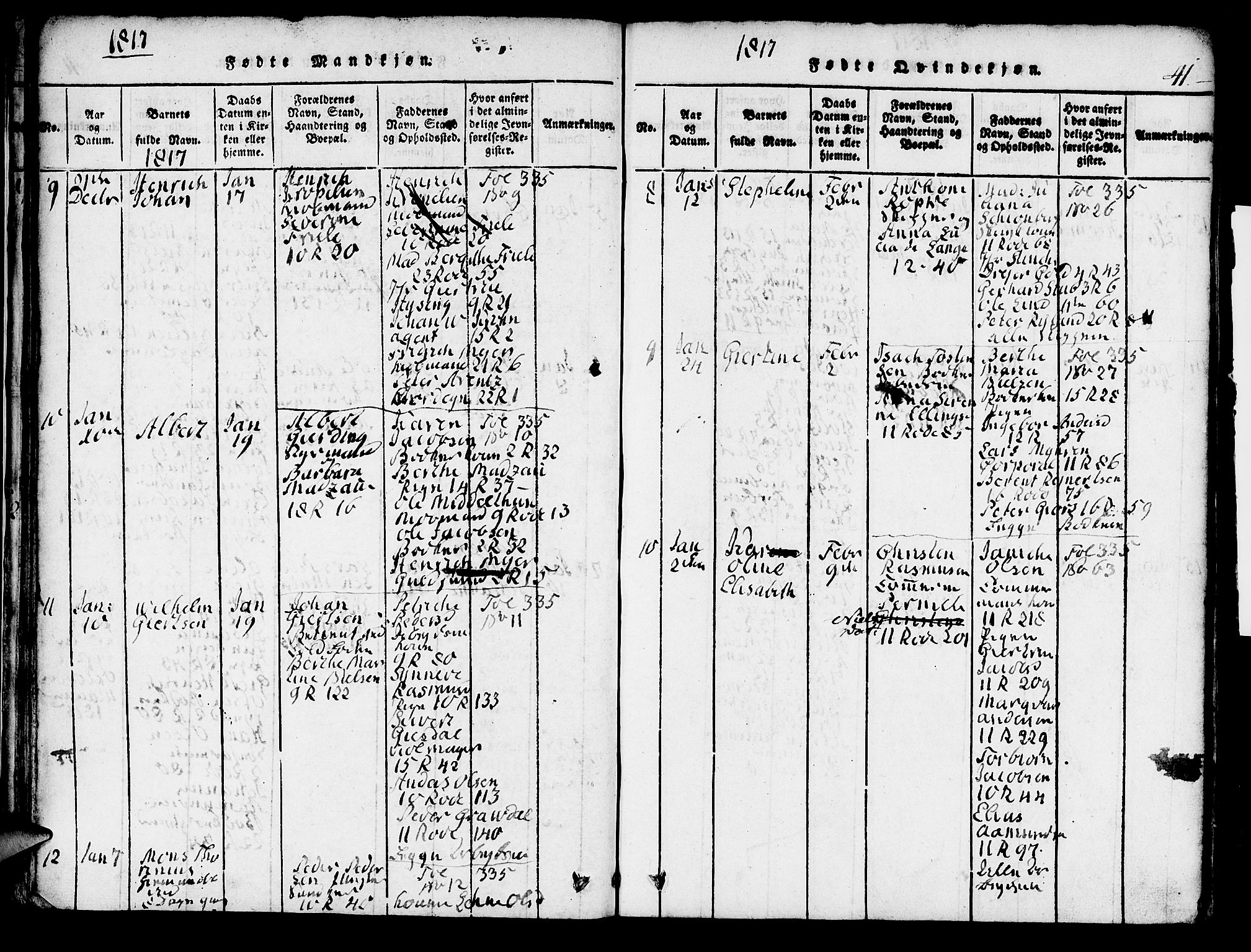 Domkirken sokneprestembete, AV/SAB-A-74801/H/Hab/L0001: Parish register (copy) no. A 1, 1816-1821, p. 41