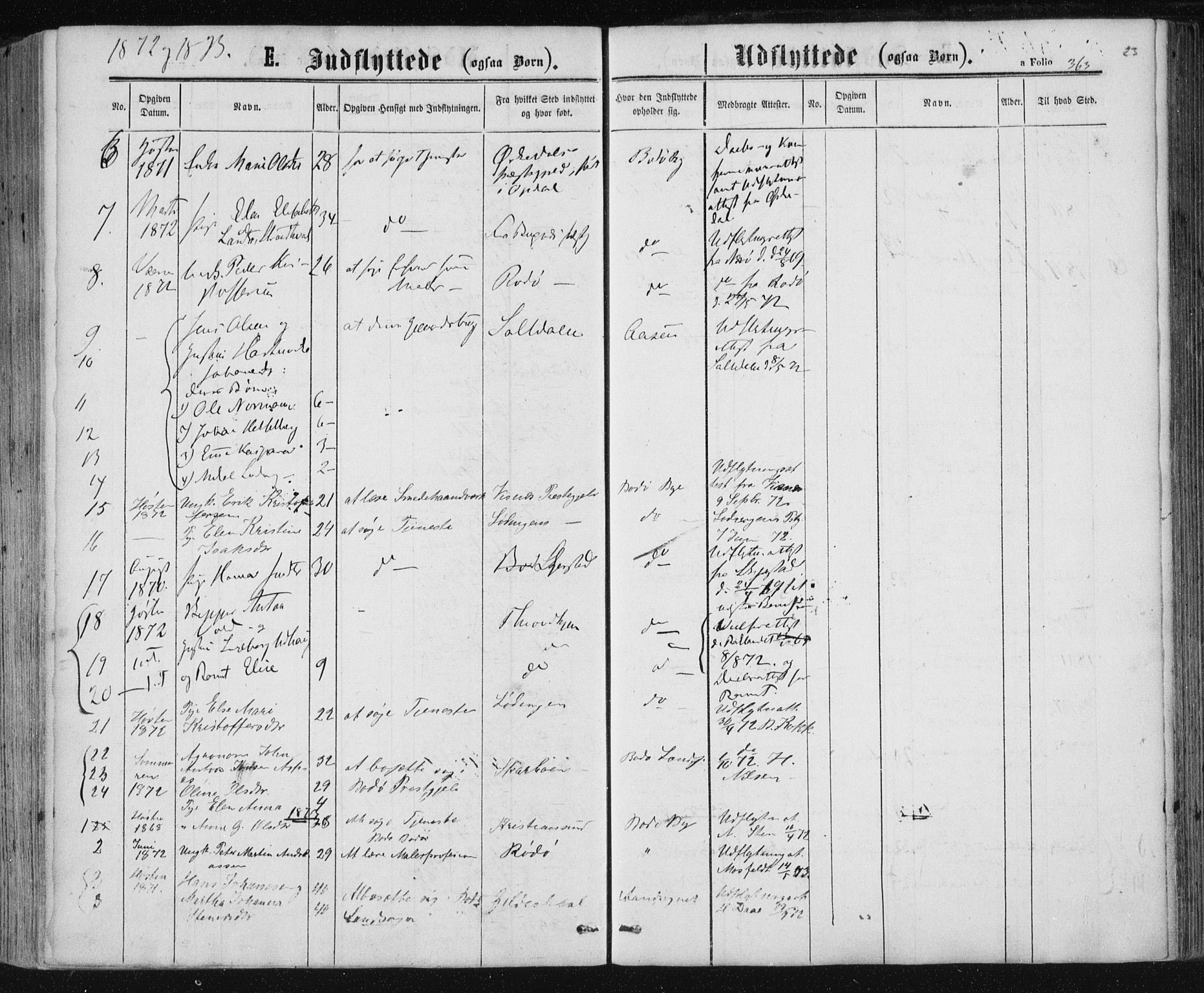 Ministerialprotokoller, klokkerbøker og fødselsregistre - Nordland, SAT/A-1459/801/L0008: Parish register (official) no. 801A08, 1864-1875, p. 363