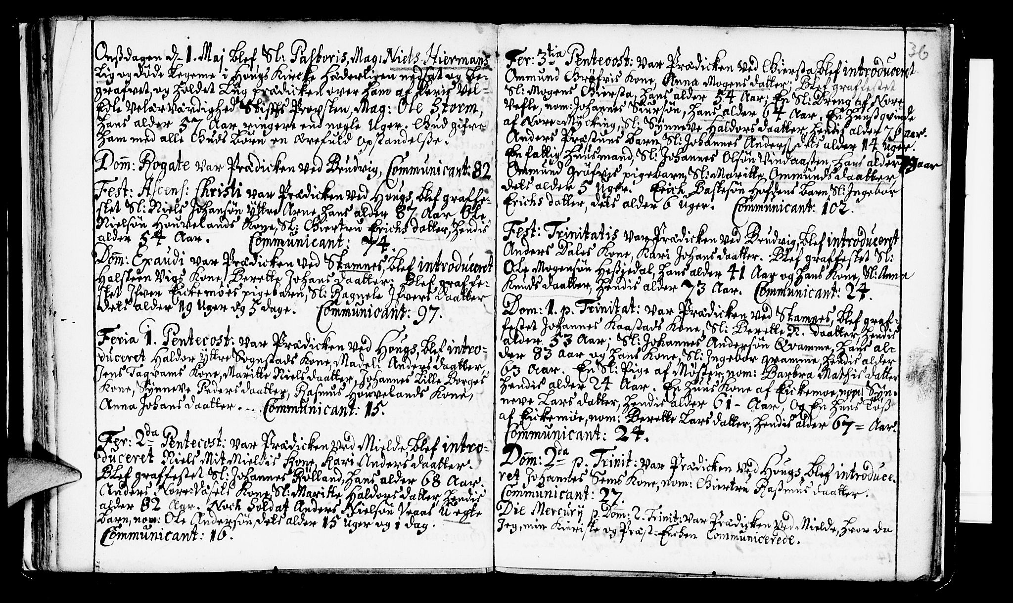 Haus sokneprestembete, AV/SAB-A-75601/H/Haa: Parish register (official) no. A 2, 1707-1709, p. 36