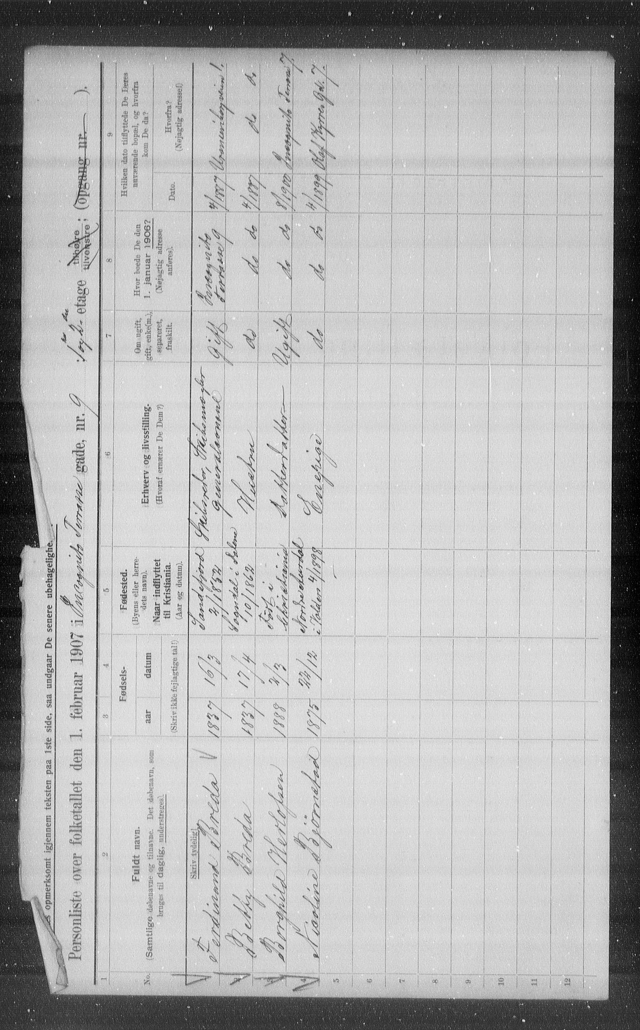 OBA, Municipal Census 1907 for Kristiania, 1907, p. 22614