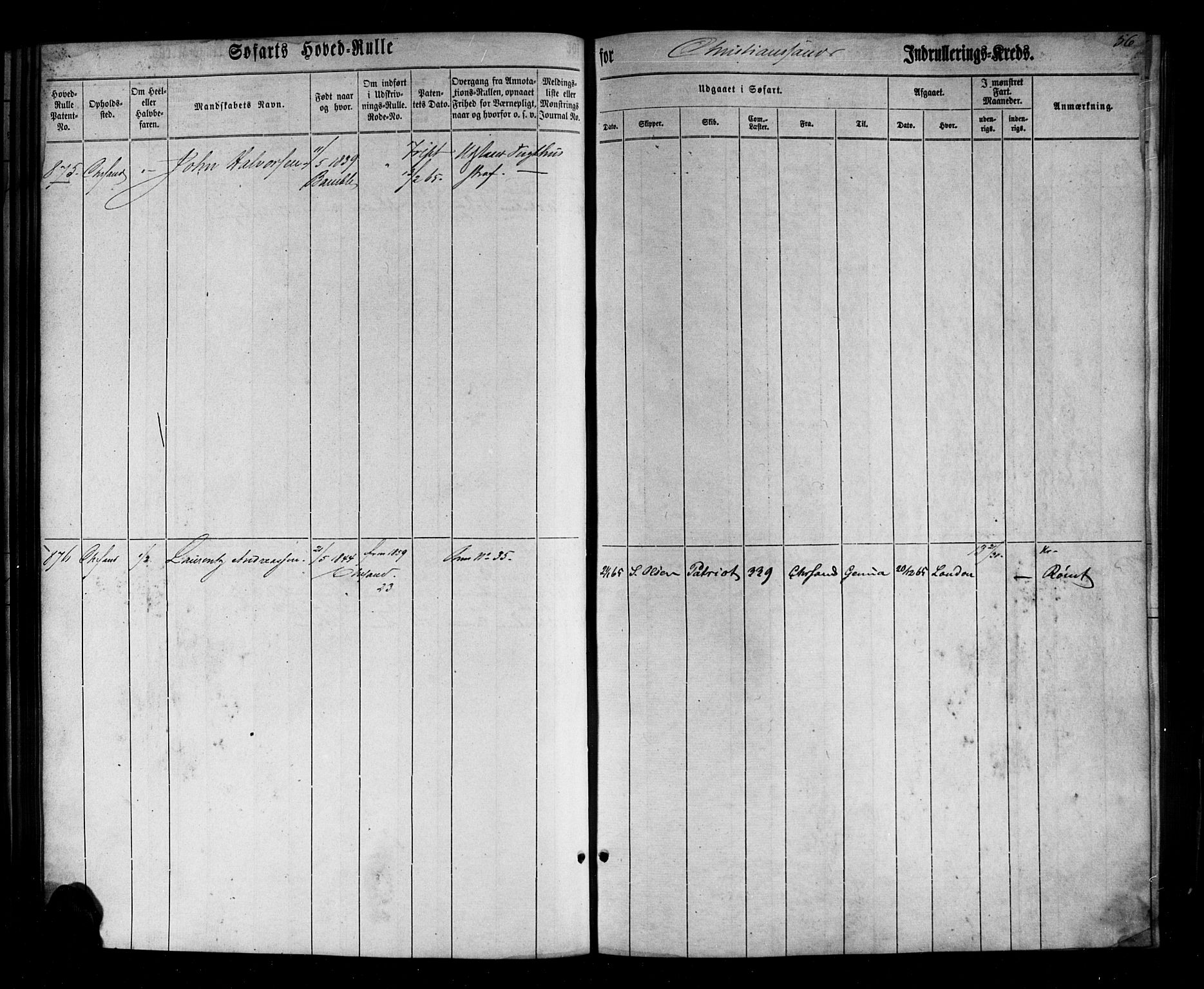 Kristiansand mønstringskrets, AV/SAK-2031-0015/F/Fb/L0026: Hovedrulle nr 767-1137, dublett, J-5, 1860-1870, p. 57